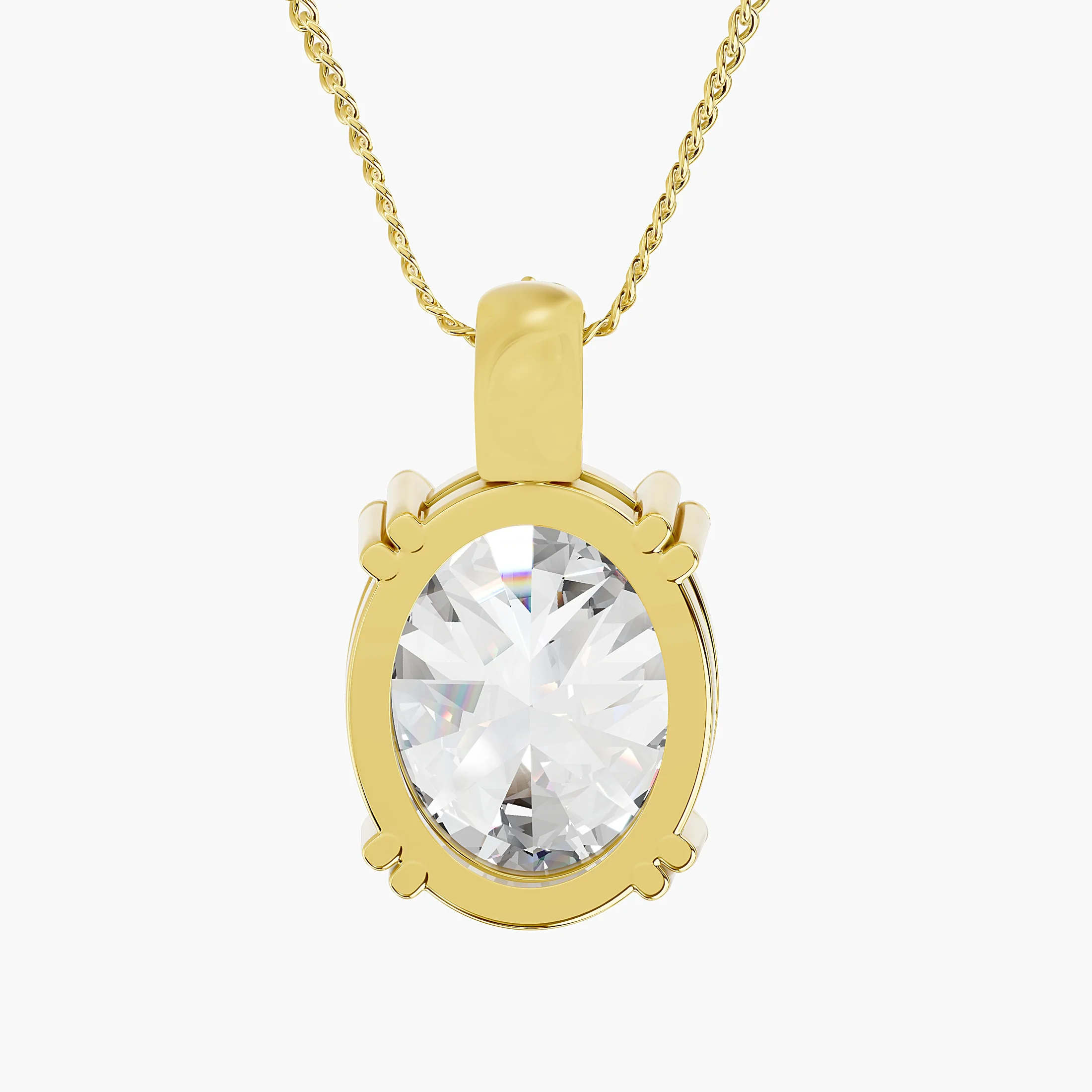 Seraphina Oval Diamond Pendant with Accent Bail