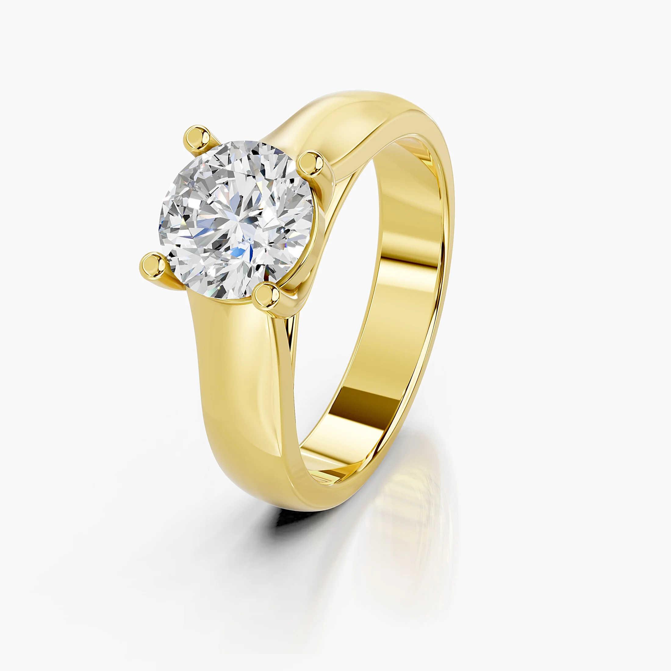 Elyra Twist Solitaire Diamond Ring