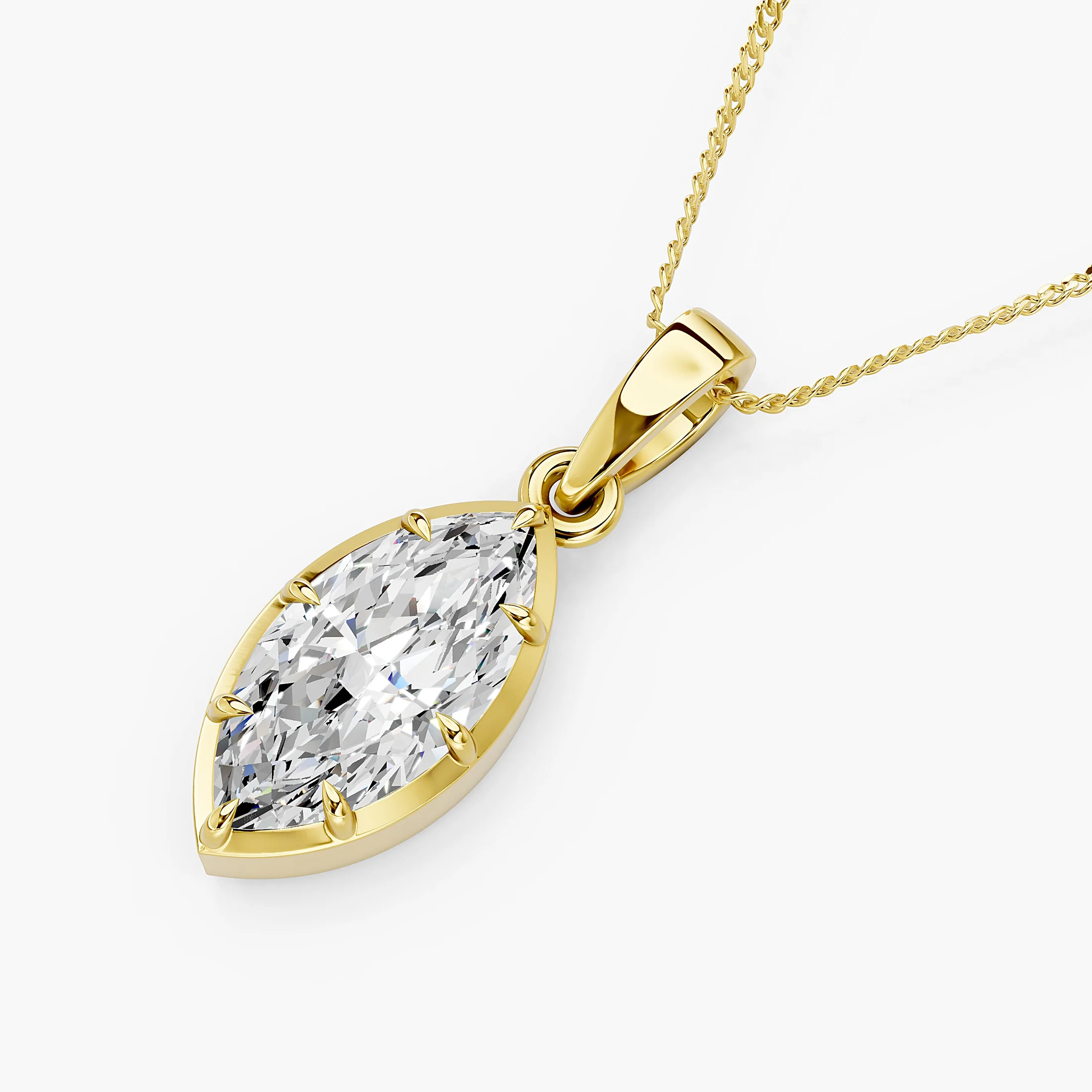 Marquise Diamond Framed Solitaire Pendant