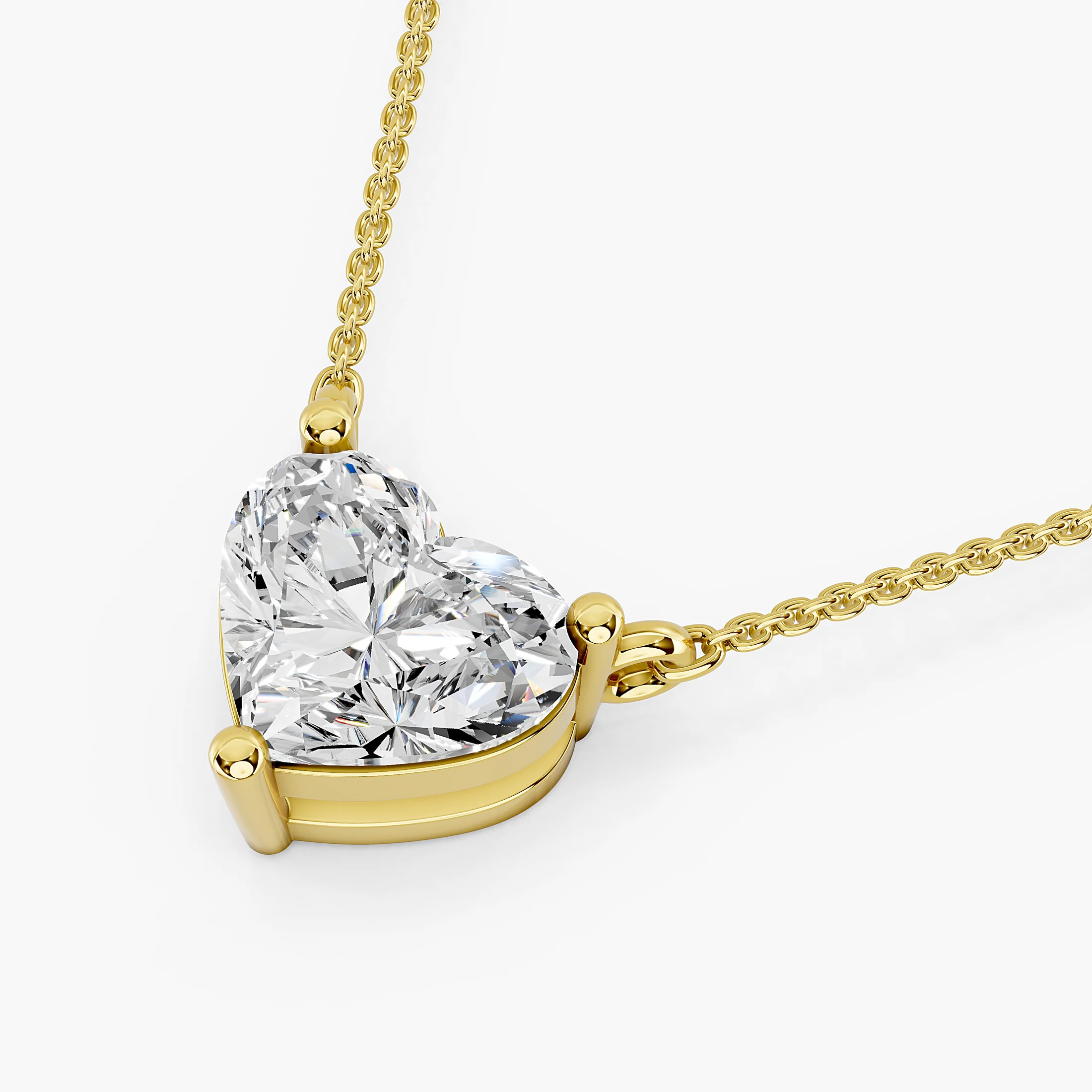 Amora Heart-Cut Solitaire Pendant Necklace