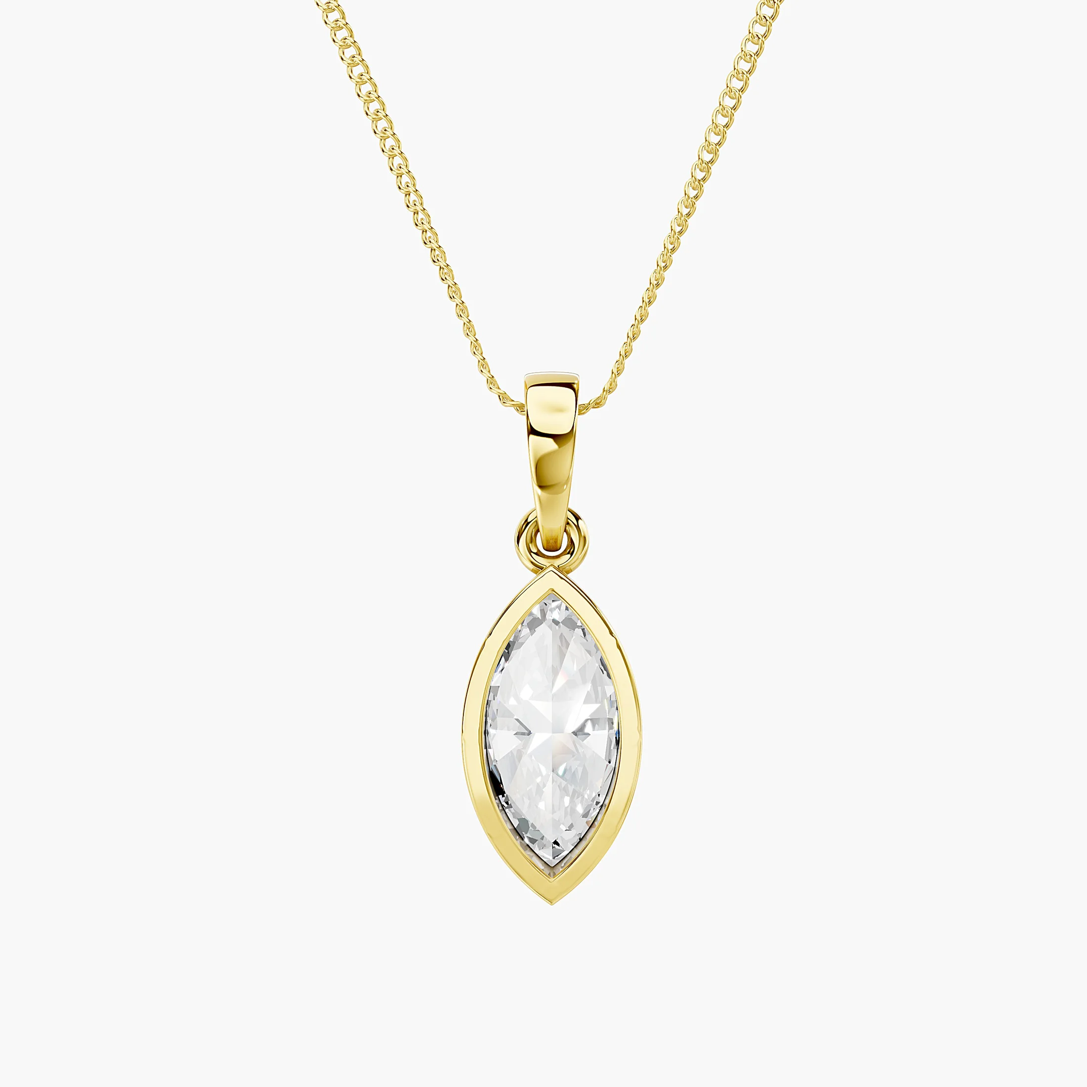 Marquise Diamond Framed Solitaire Pendant