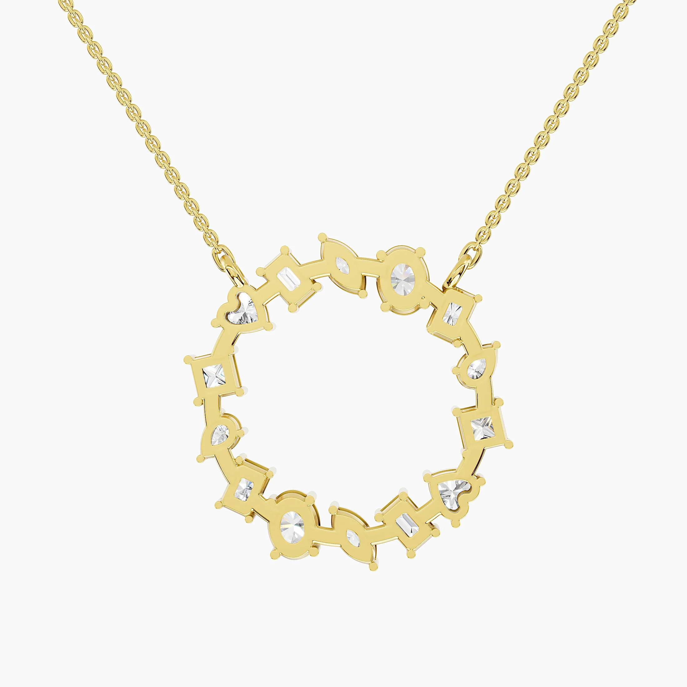 Seven-Shape Diamond Circle Pendant