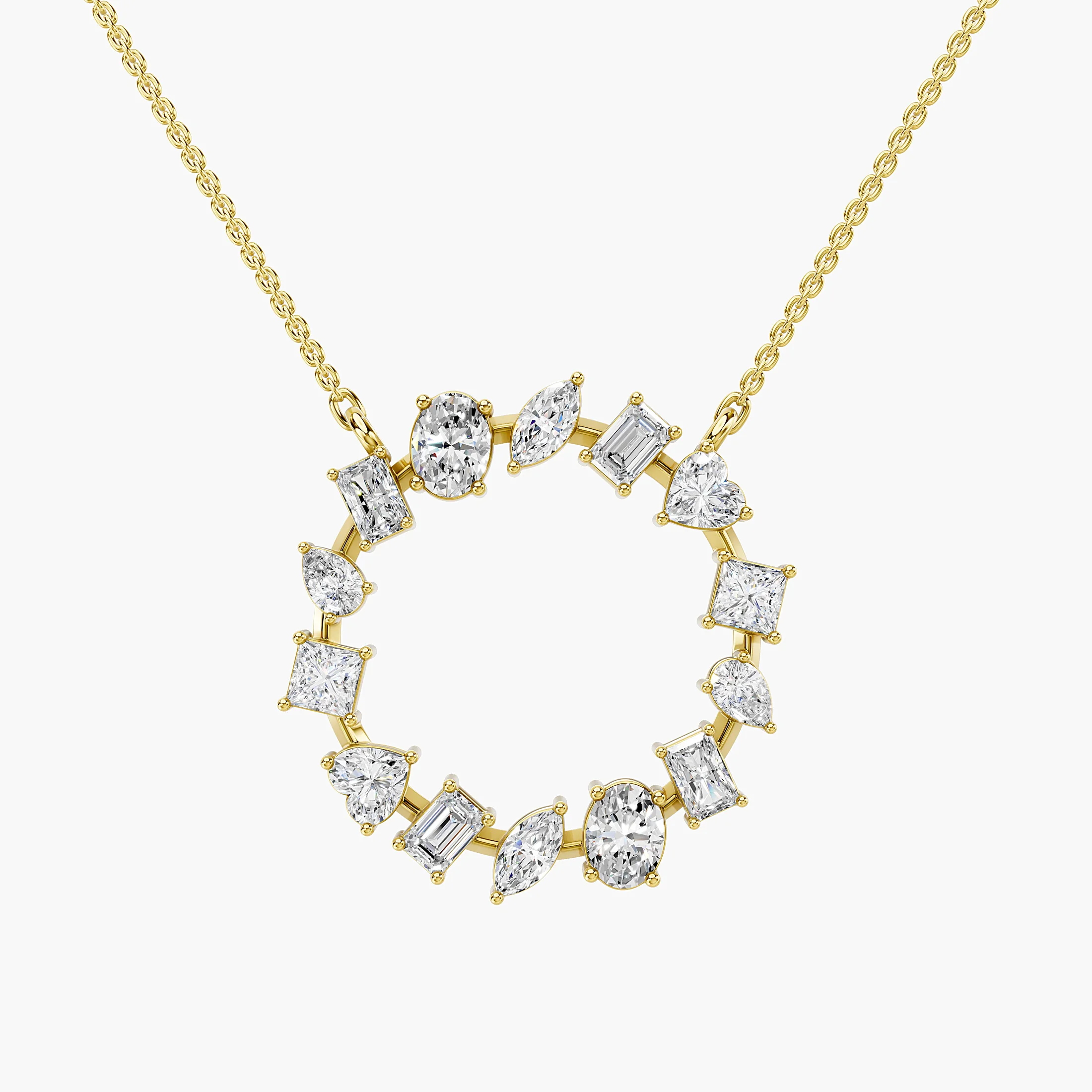 Seven-Shape Diamond Circle Pendant