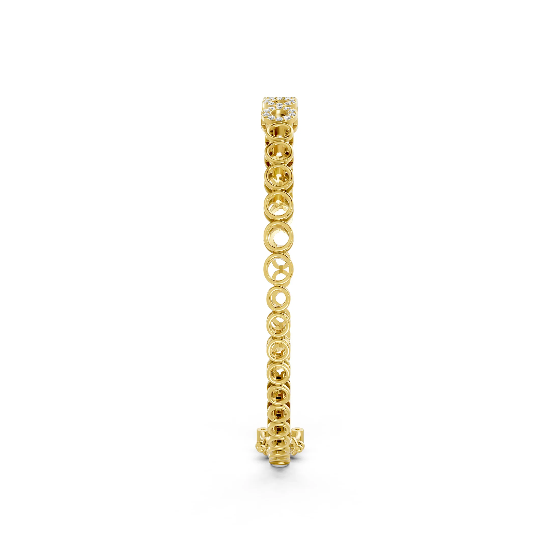 Celeste Pavé Circle Diamond Link Bracelet