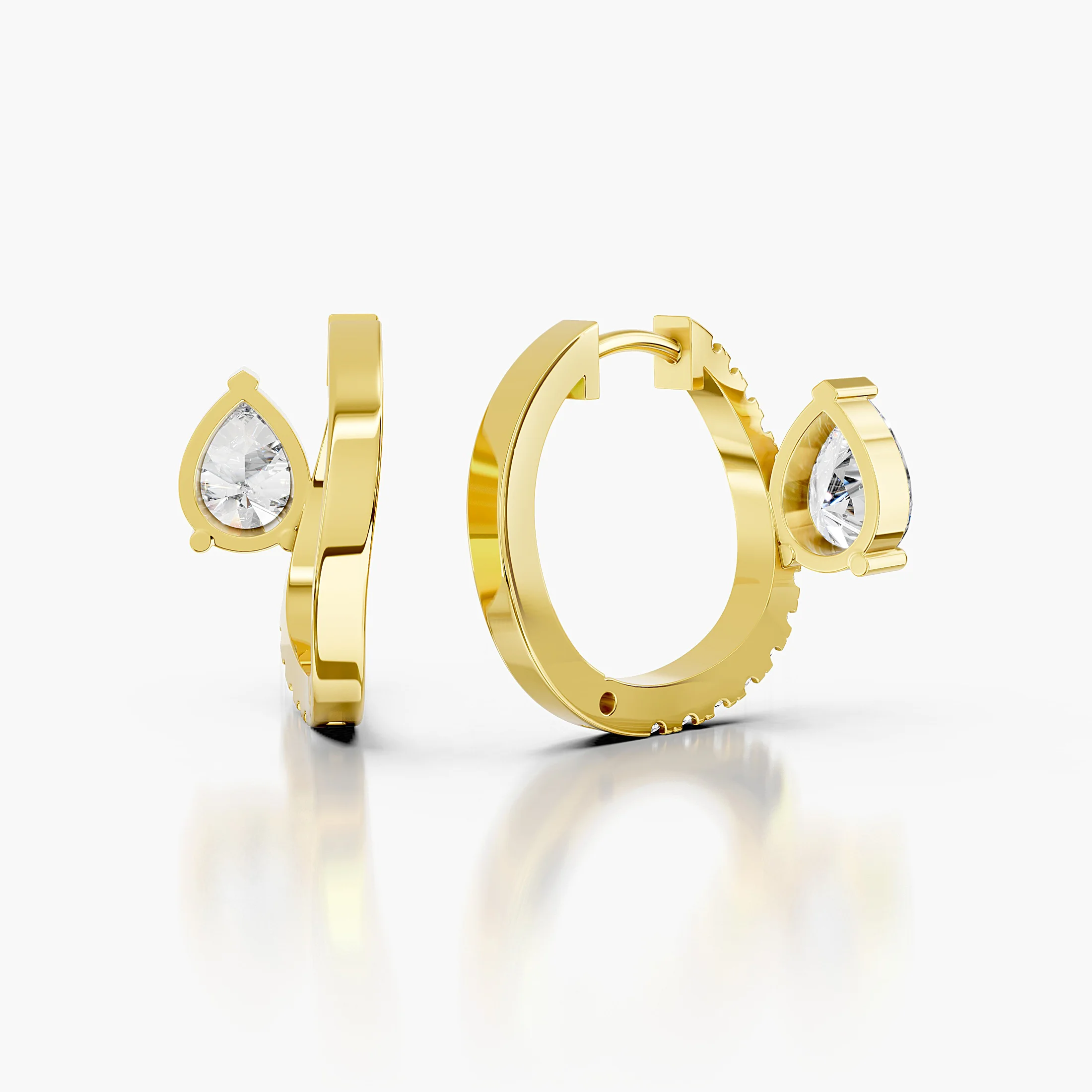 Elysian Pear Diamond Accent Hoops