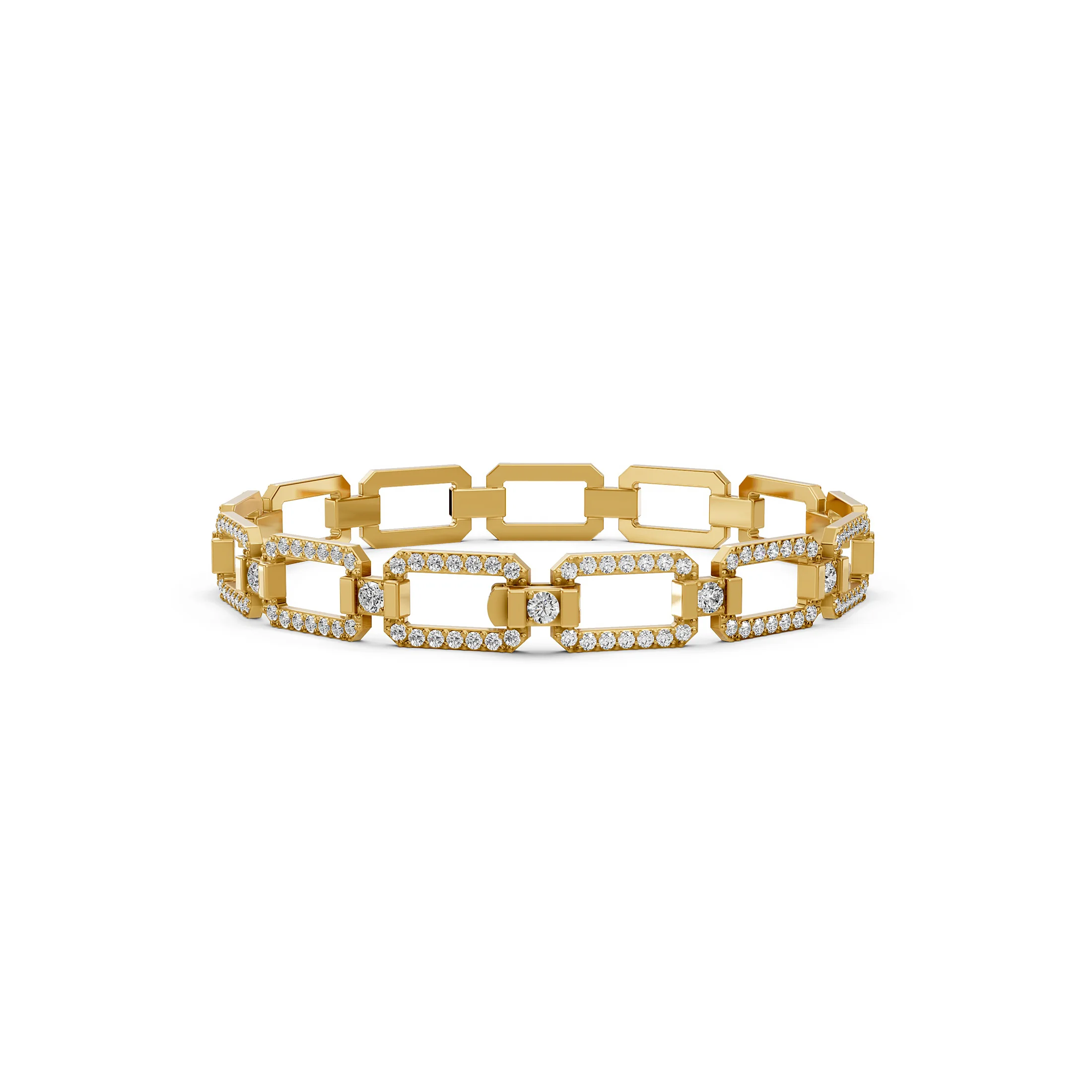 Lattice Rose Gold Diamond Link Bracelet