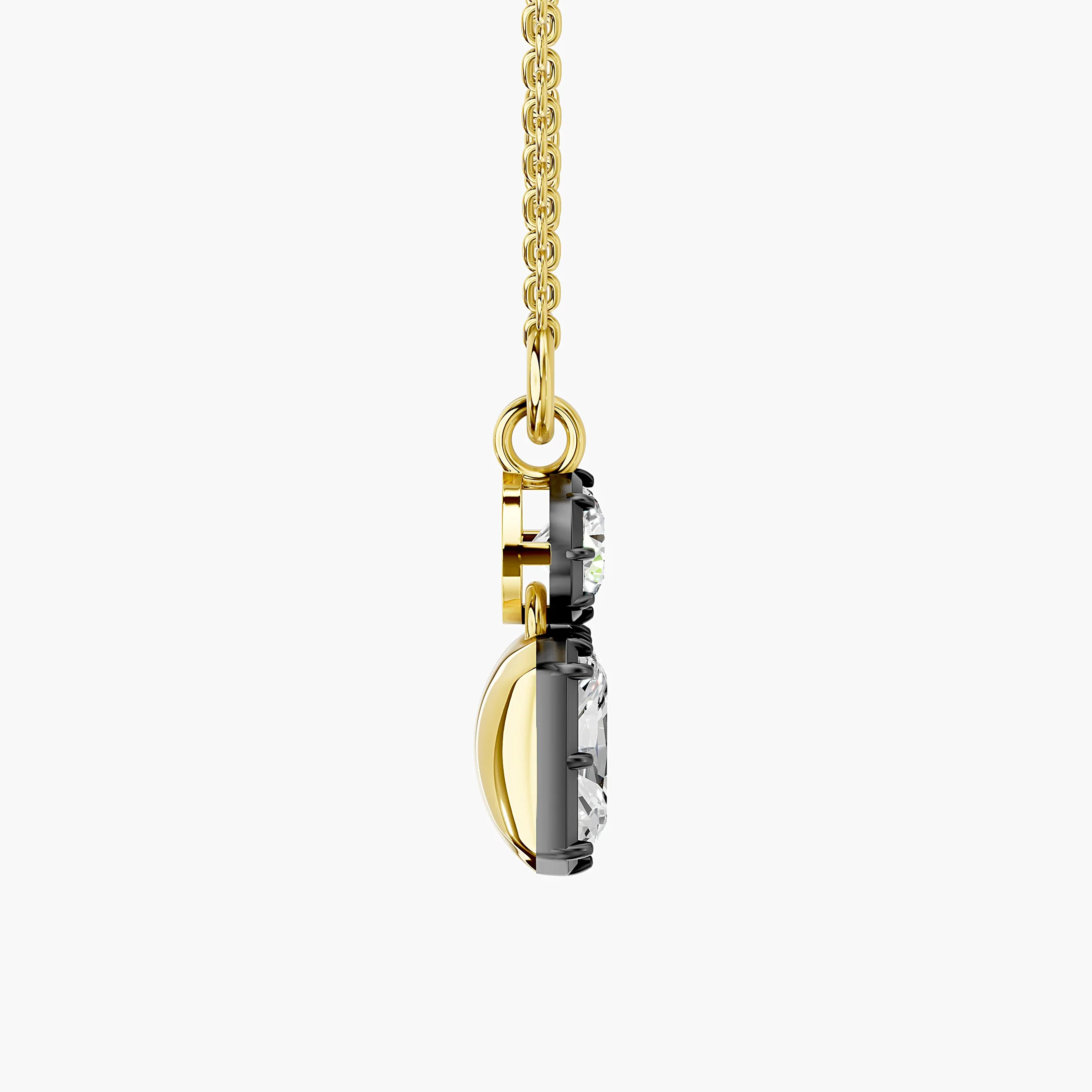 Round and Radiant Two-Stone Diamond Pendant