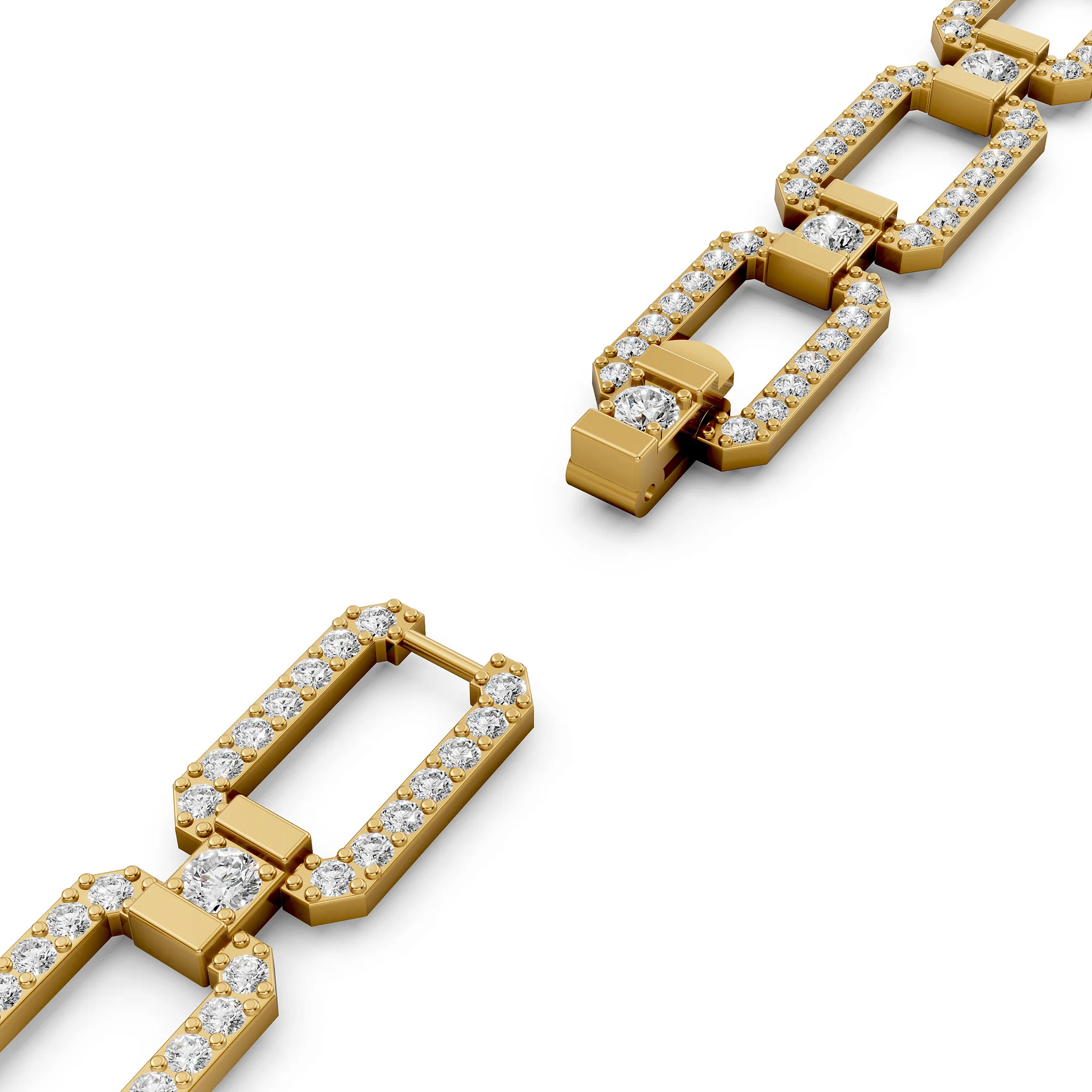 Lattice Rose Gold Diamond Link Bracelet