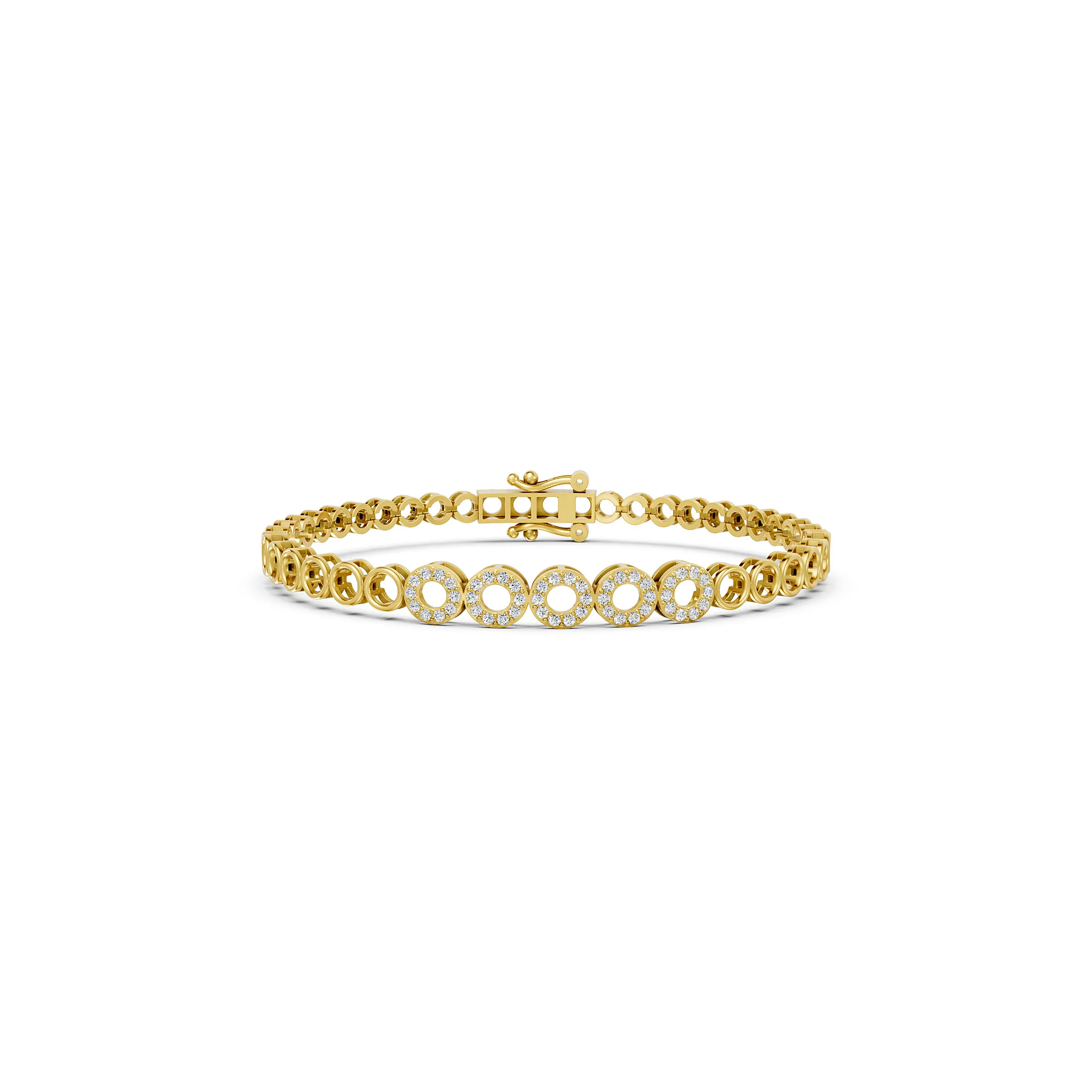 Celeste Pavé Circle Diamond Link Bracelet
