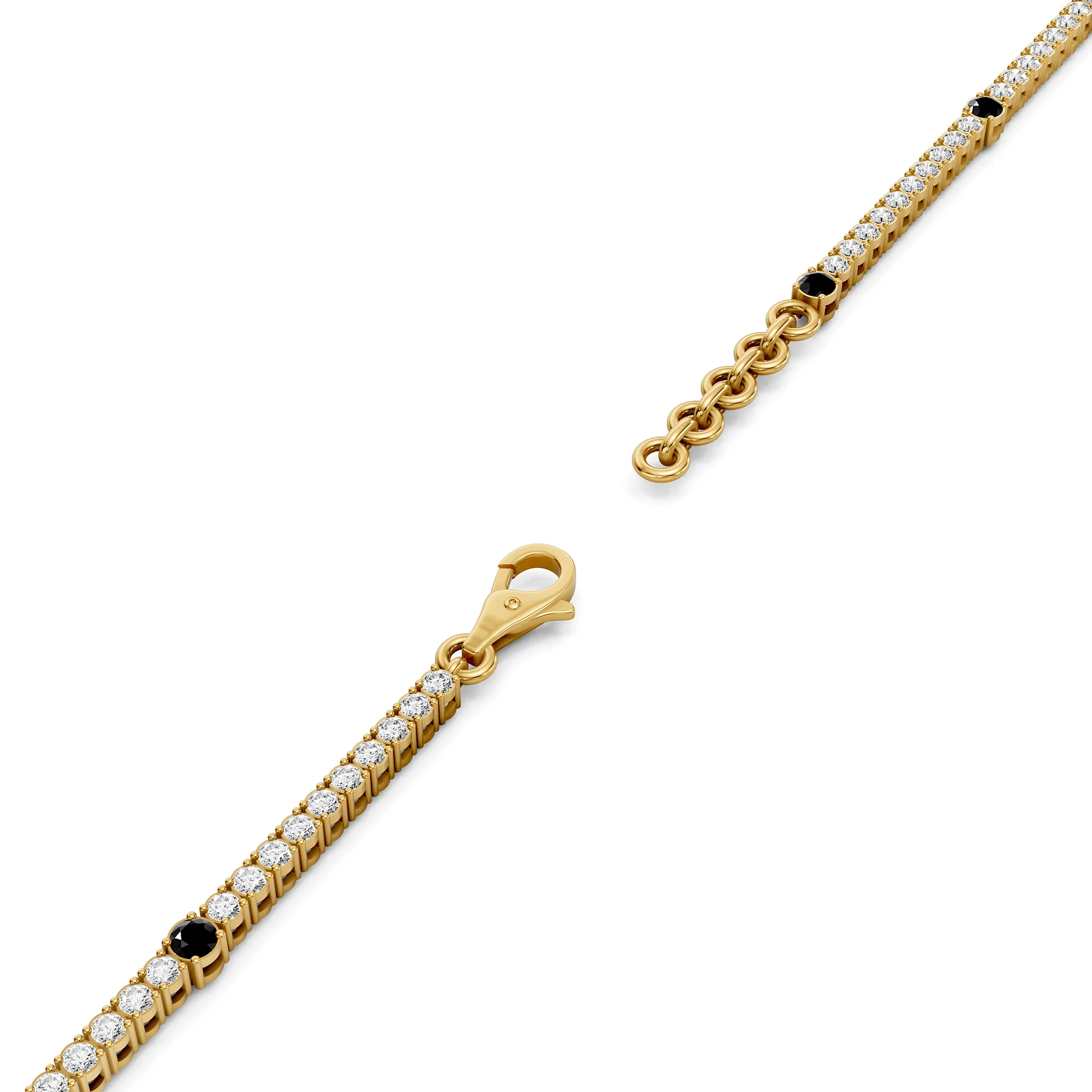 Noir Accent Diamond Tennis Bracelet