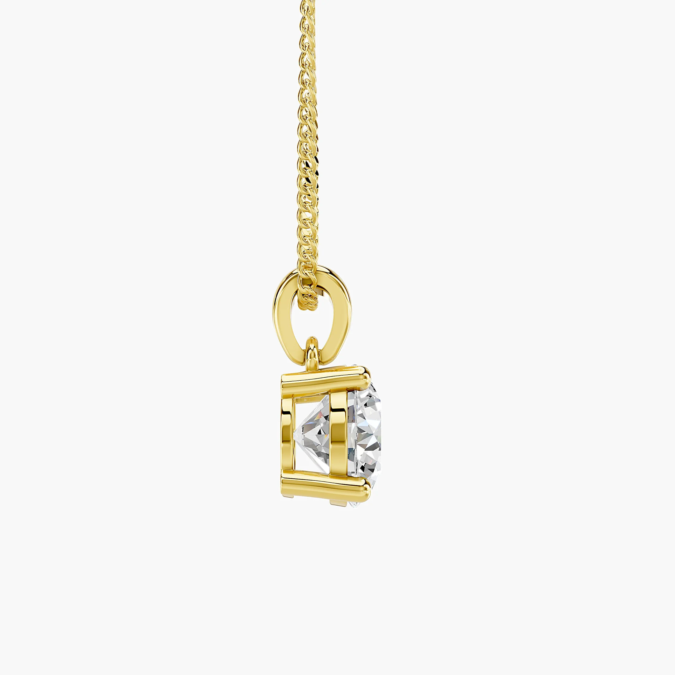Round Diamond Split-Bail Solitaire Pendant