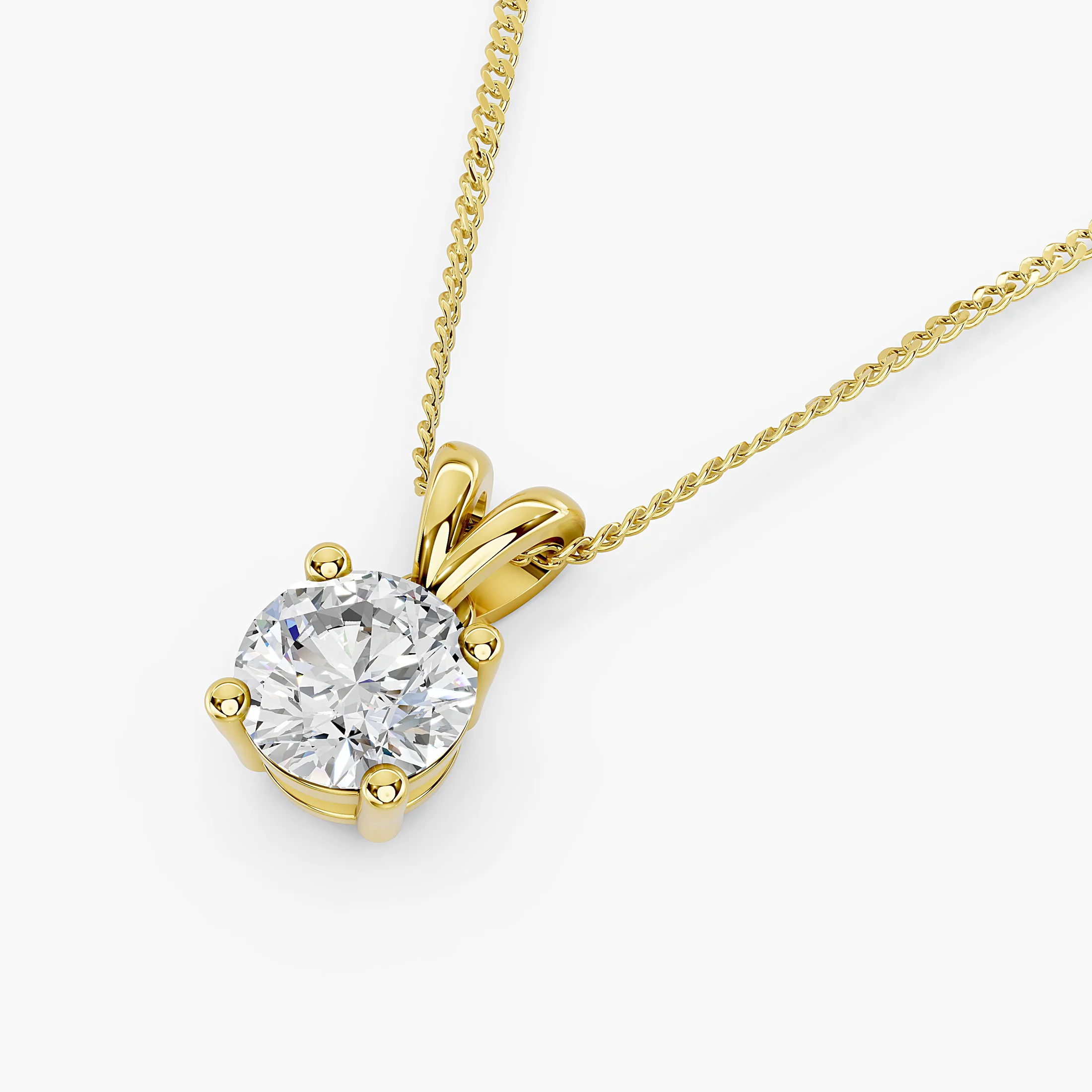 Round Diamond Split-Bail Solitaire Pendant