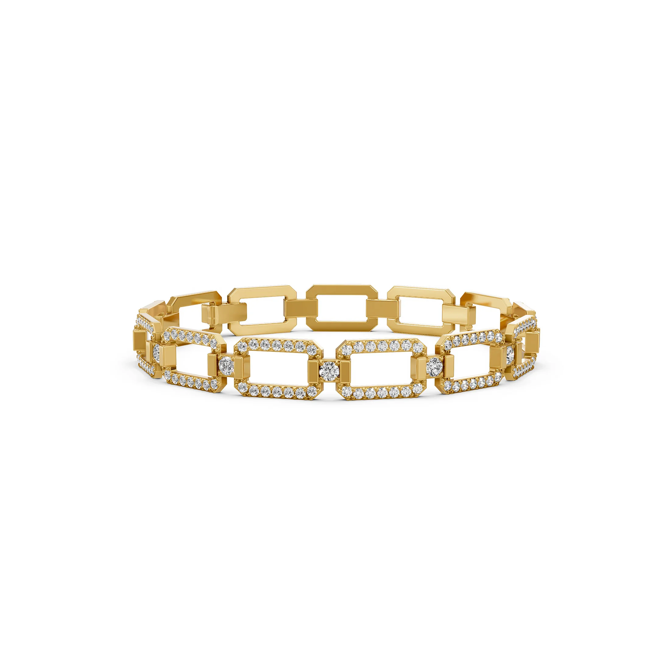 Lattice Rose Gold Diamond Link Bracelet