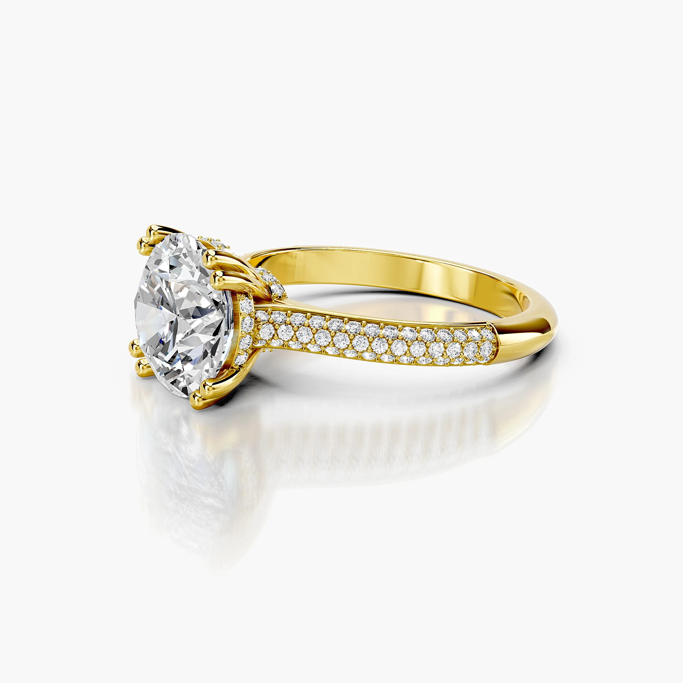 Lumielle Round Pavé Diamond Ring