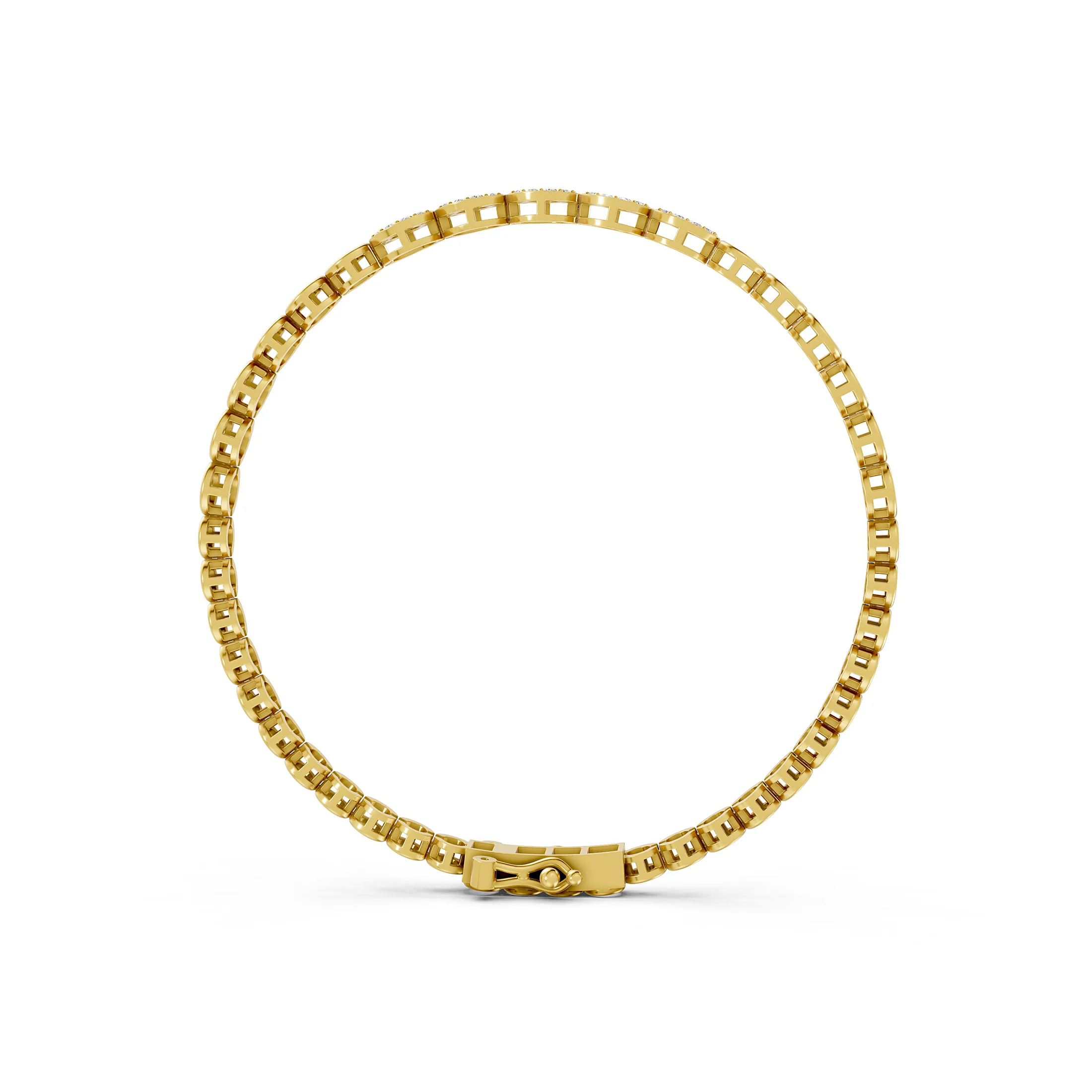 Celeste Pavé Circle Diamond Link Bracelet
