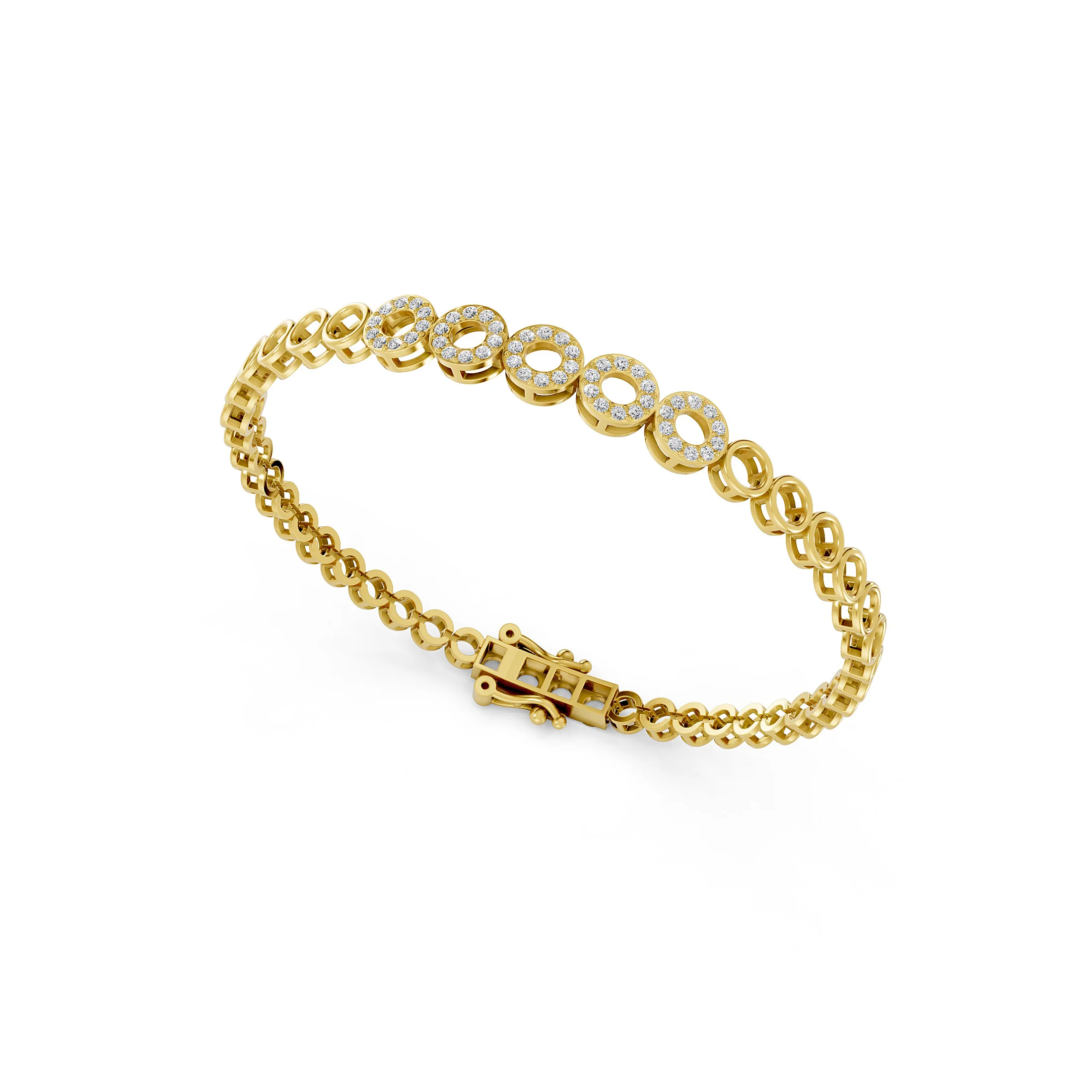 Celeste Pavé Circle Diamond Link Bracelet