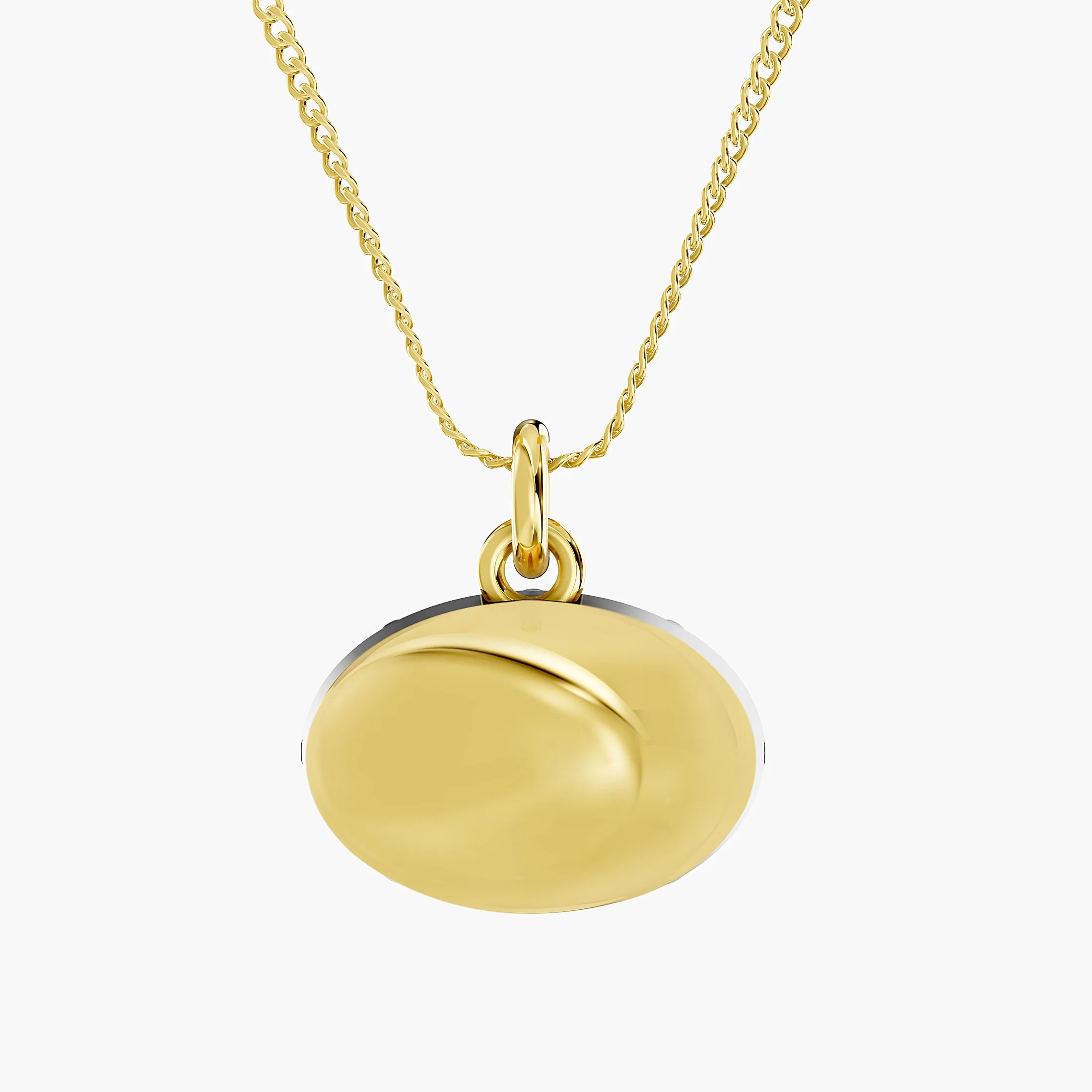 East-West Oval Diamond Bezel Pendant