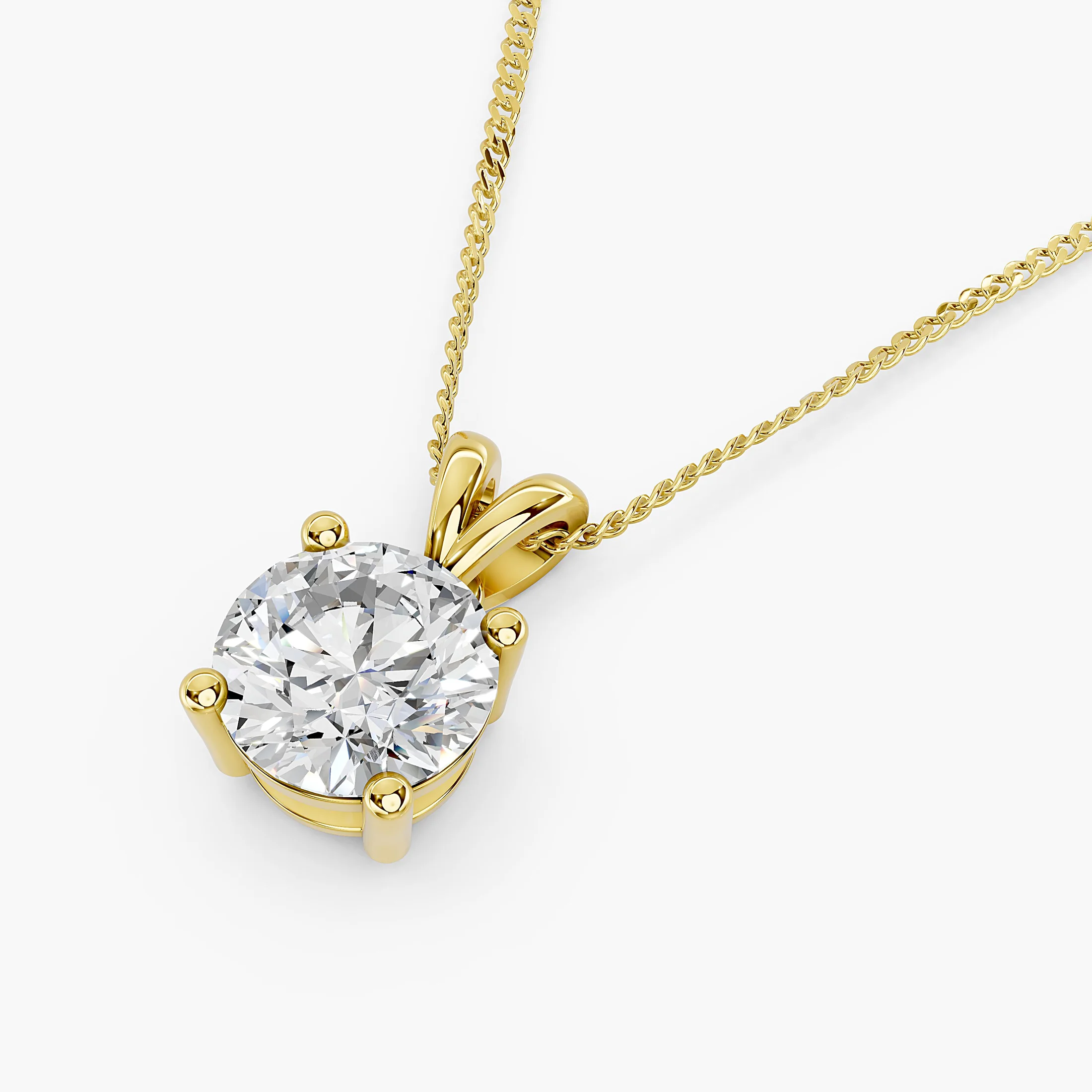 Round Diamond Split-Bail Solitaire Pendant
