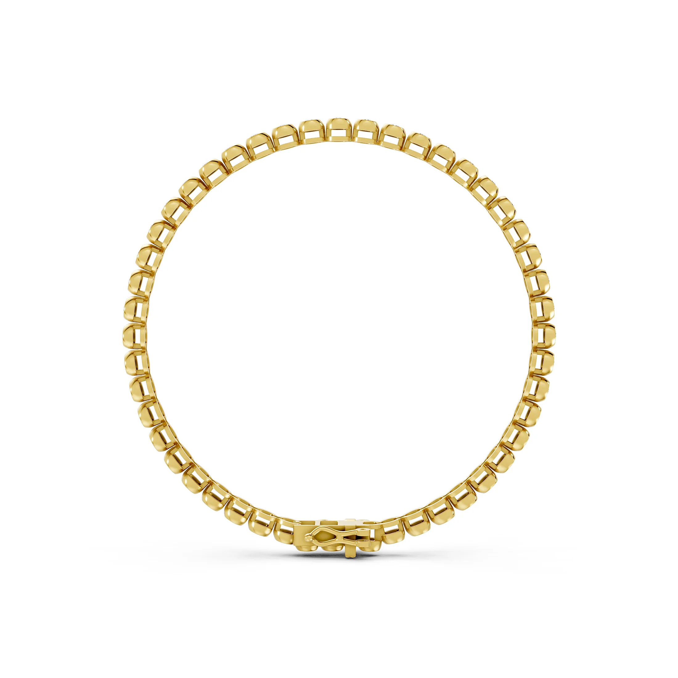 Orbit Bezel-Set Diamond Tennis Bracelet