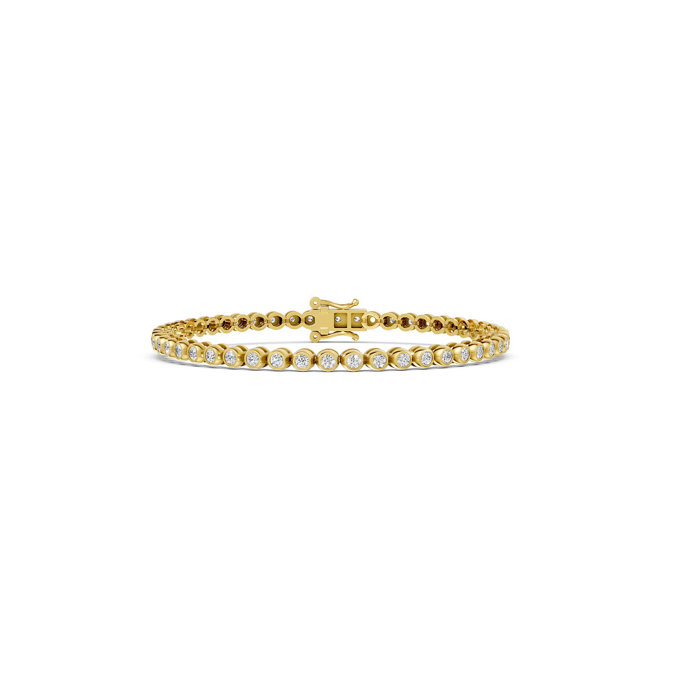 Orbit Bezel-Set Diamond Tennis Bracelet