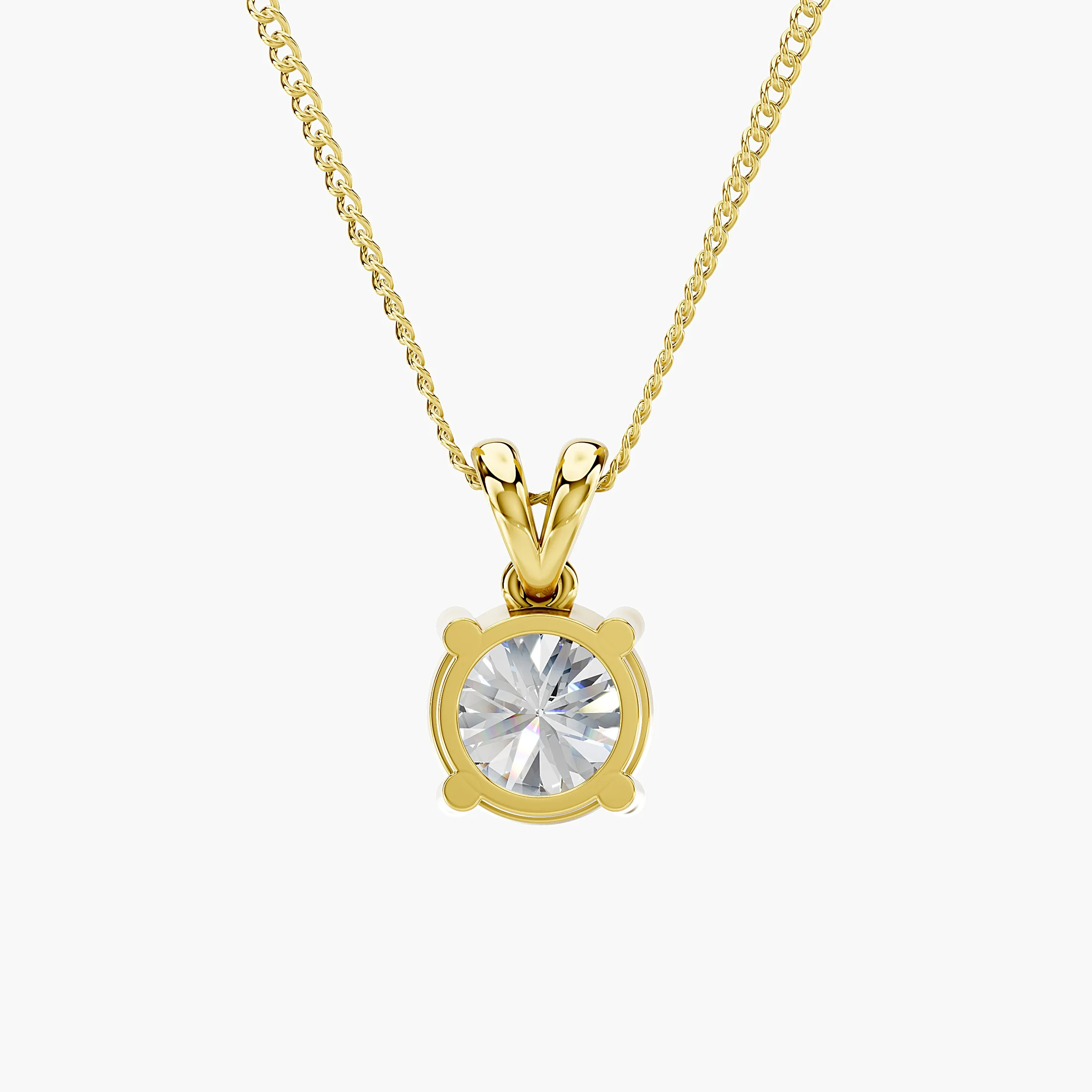 Round Diamond Split-Bail Solitaire Pendant