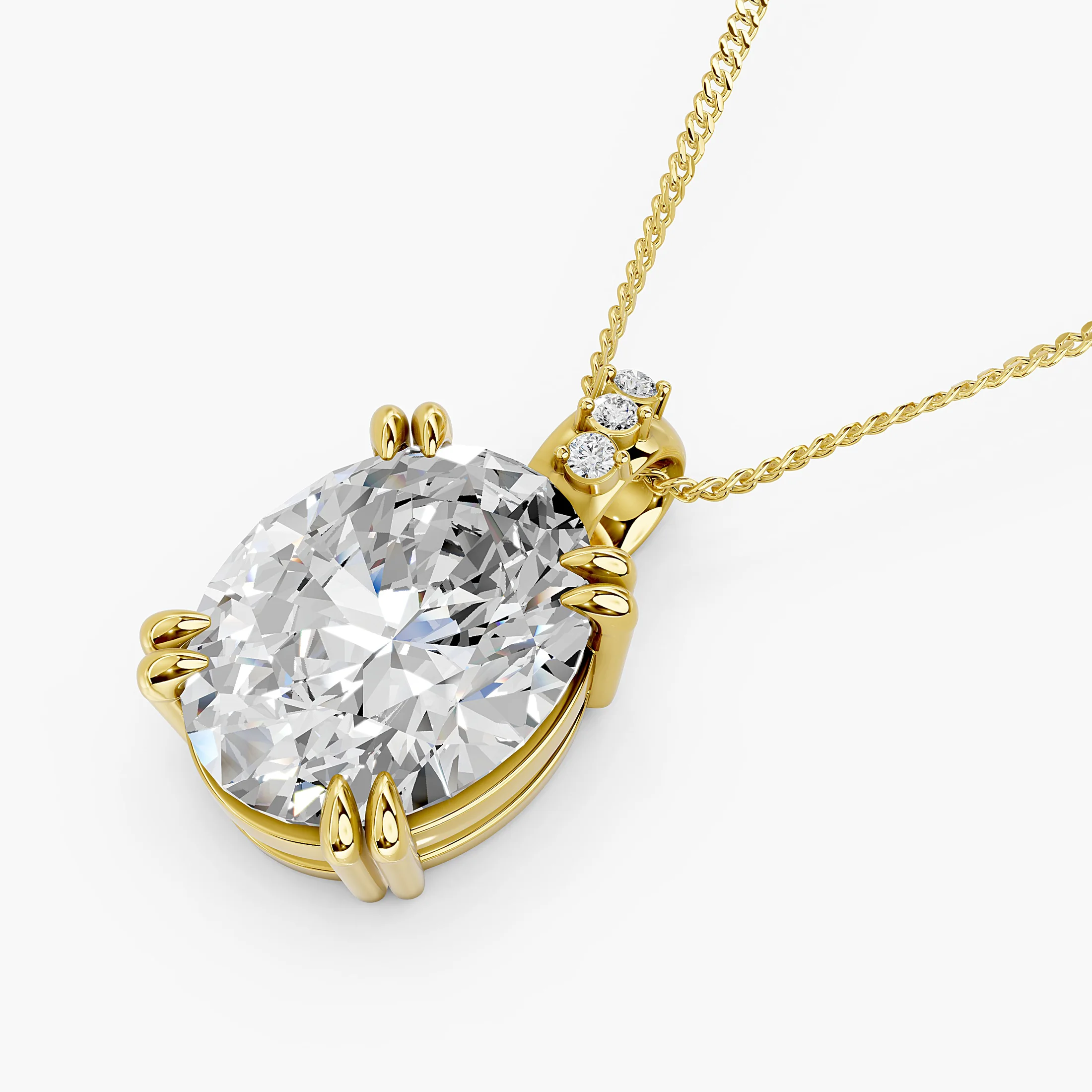 Seraphina Oval Diamond Pendant with Accent Bail