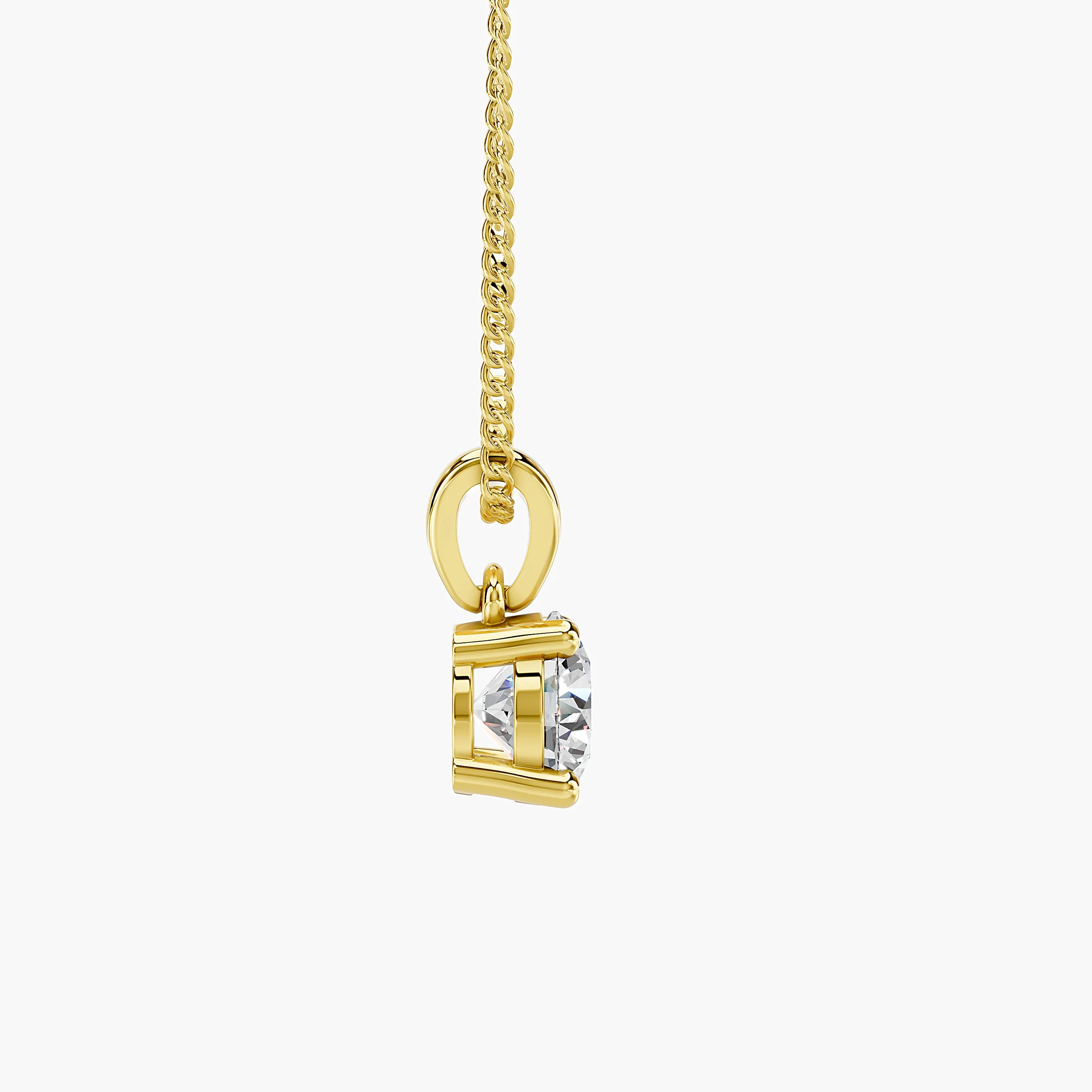 Round Diamond Split-Bail Solitaire Pendant