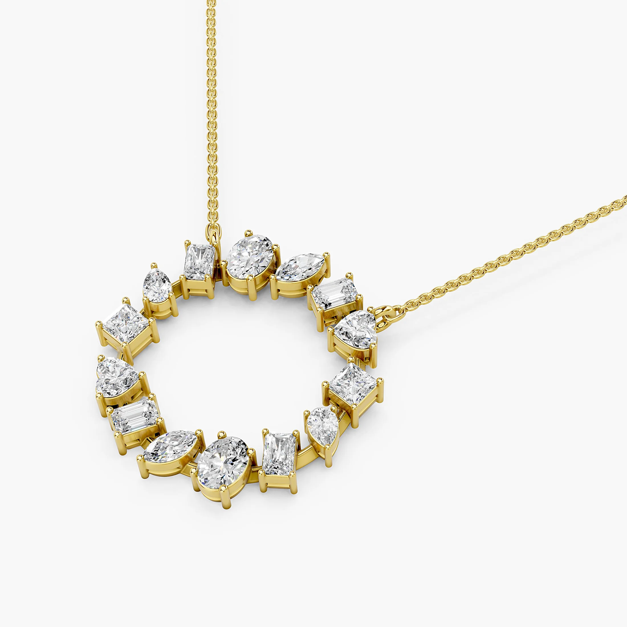 Seven-Shape Diamond Circle Pendant