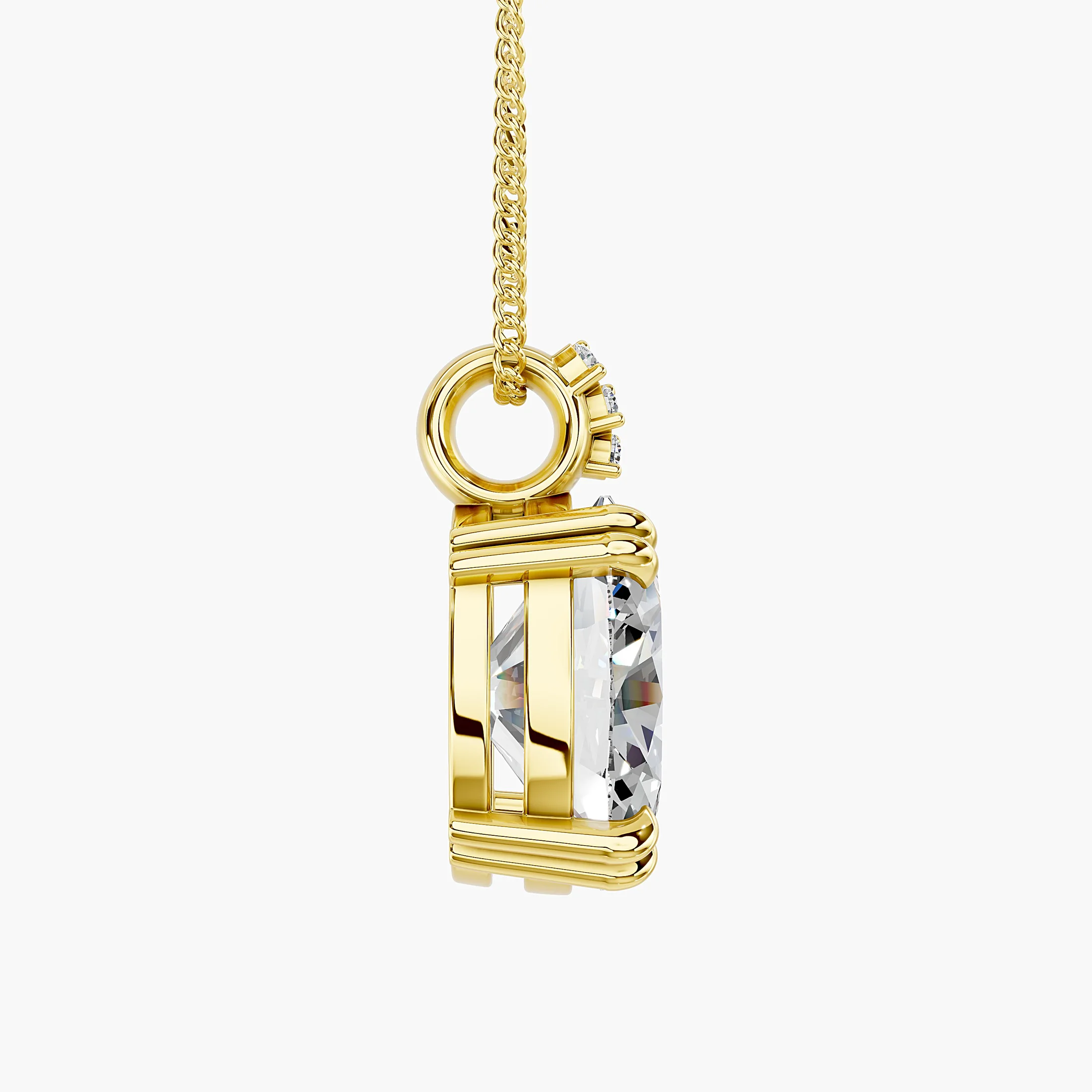 Seraphina Oval Diamond Pendant with Accent Bail