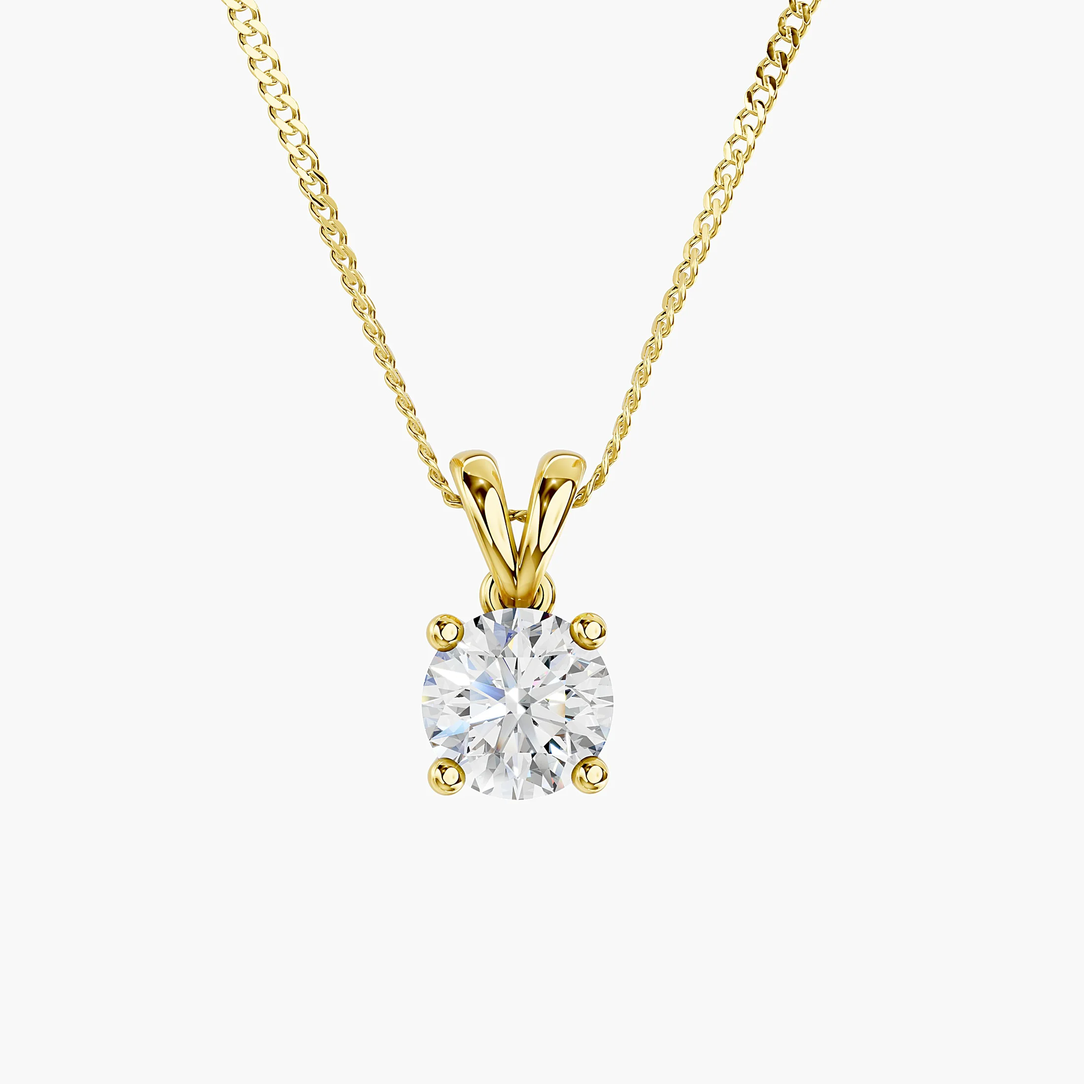 Round Diamond Split-Bail Solitaire Pendant