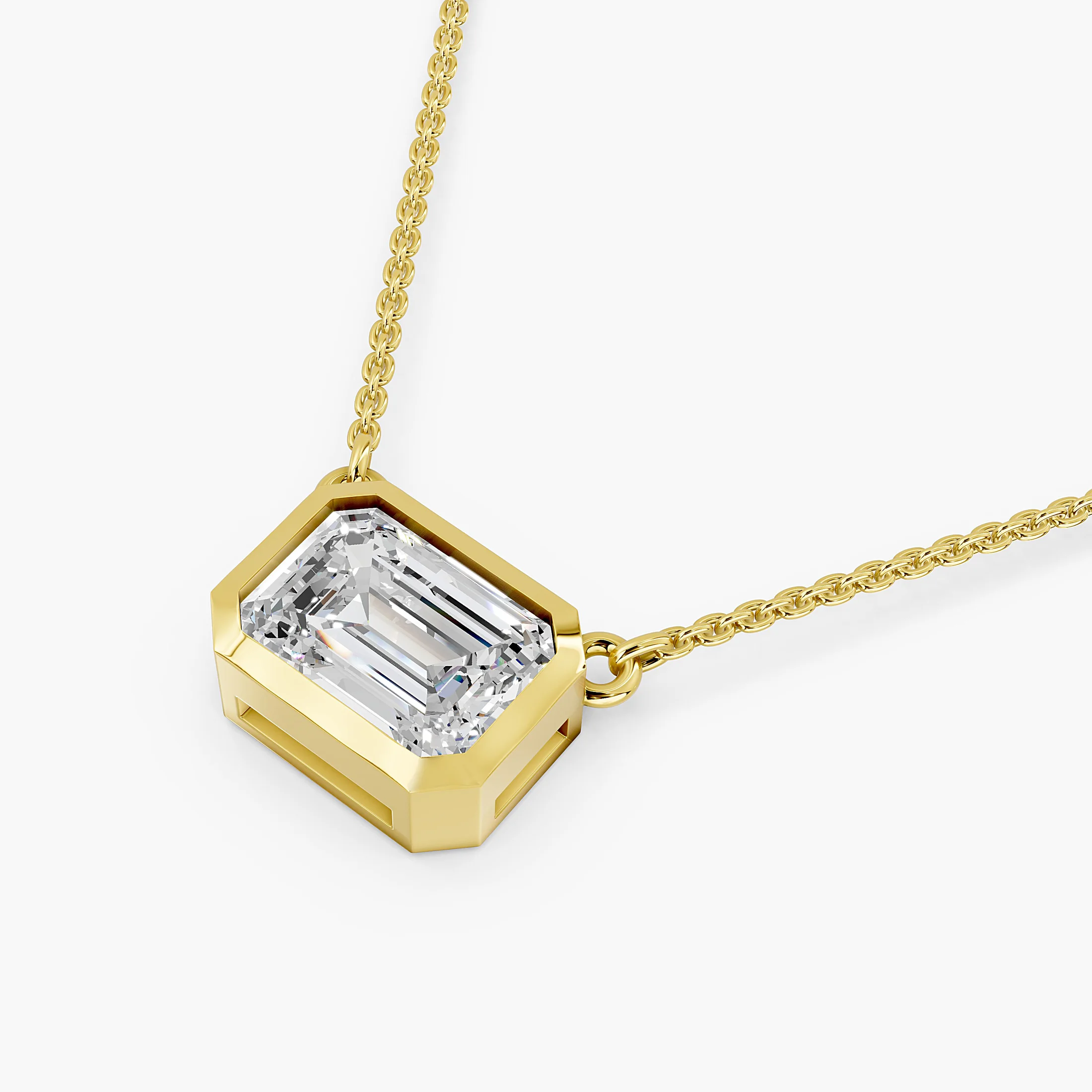 Emerald Horizon Diamond Pendant