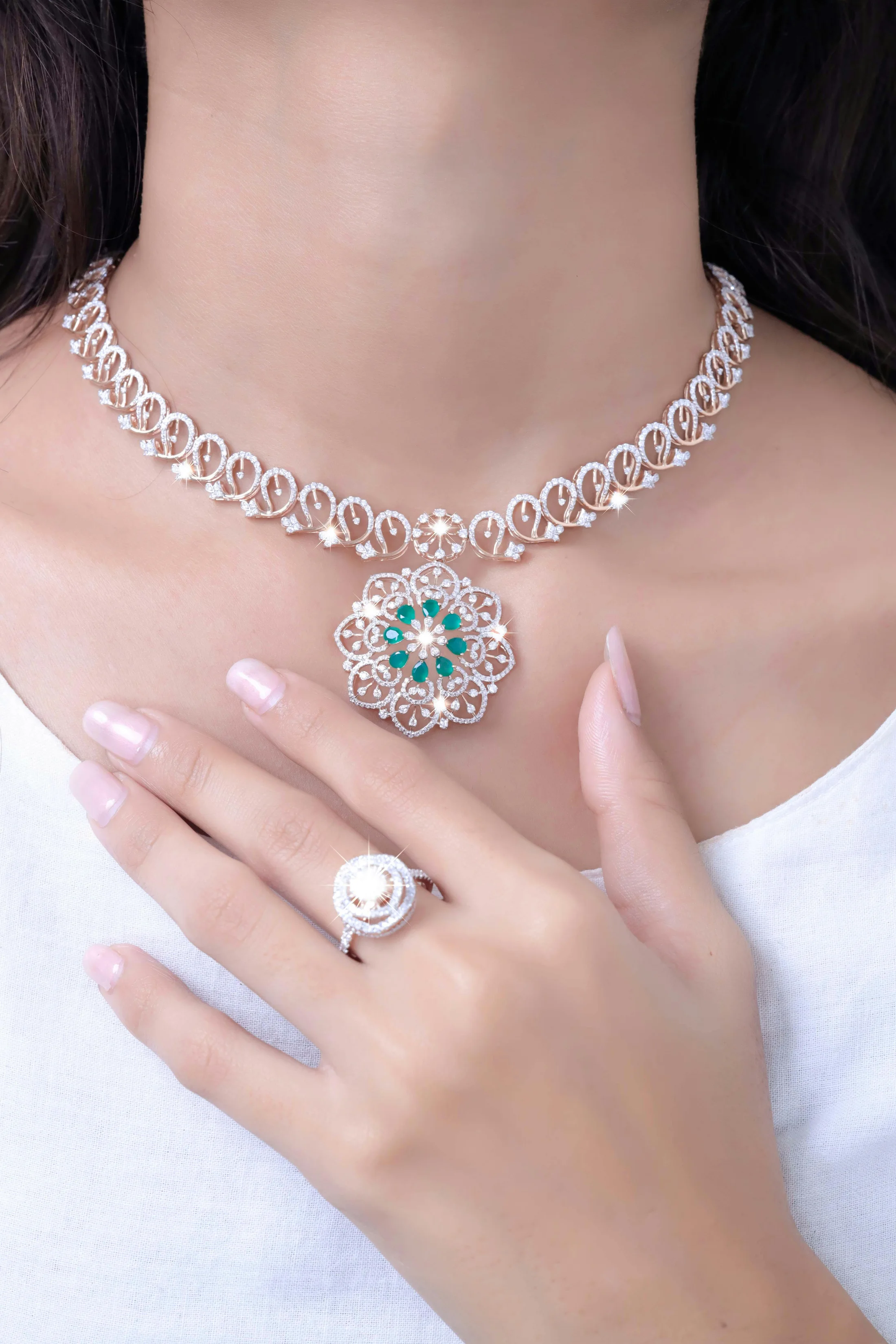 Draped Diamond Drop jewellery