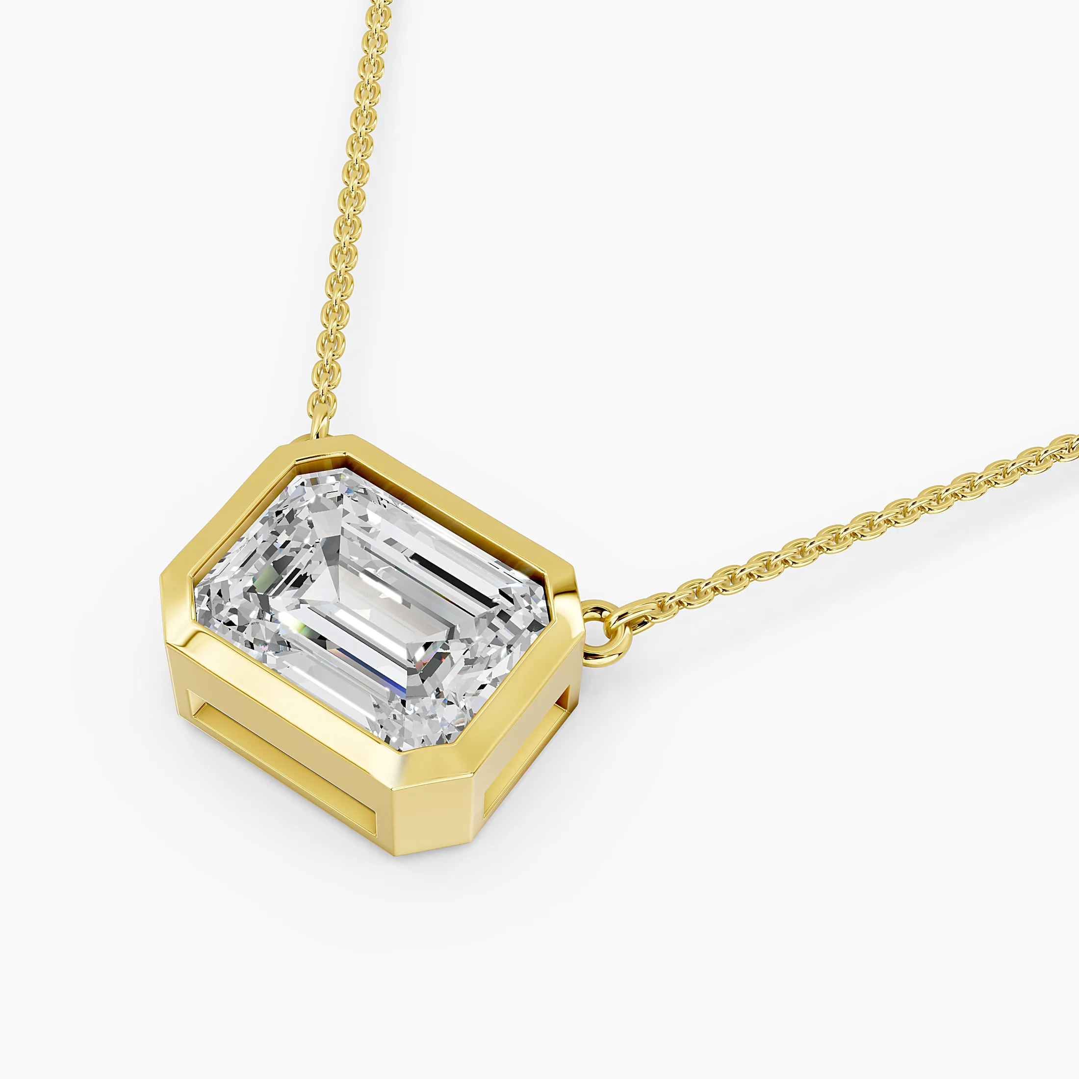 Emerald Horizon Diamond Pendant