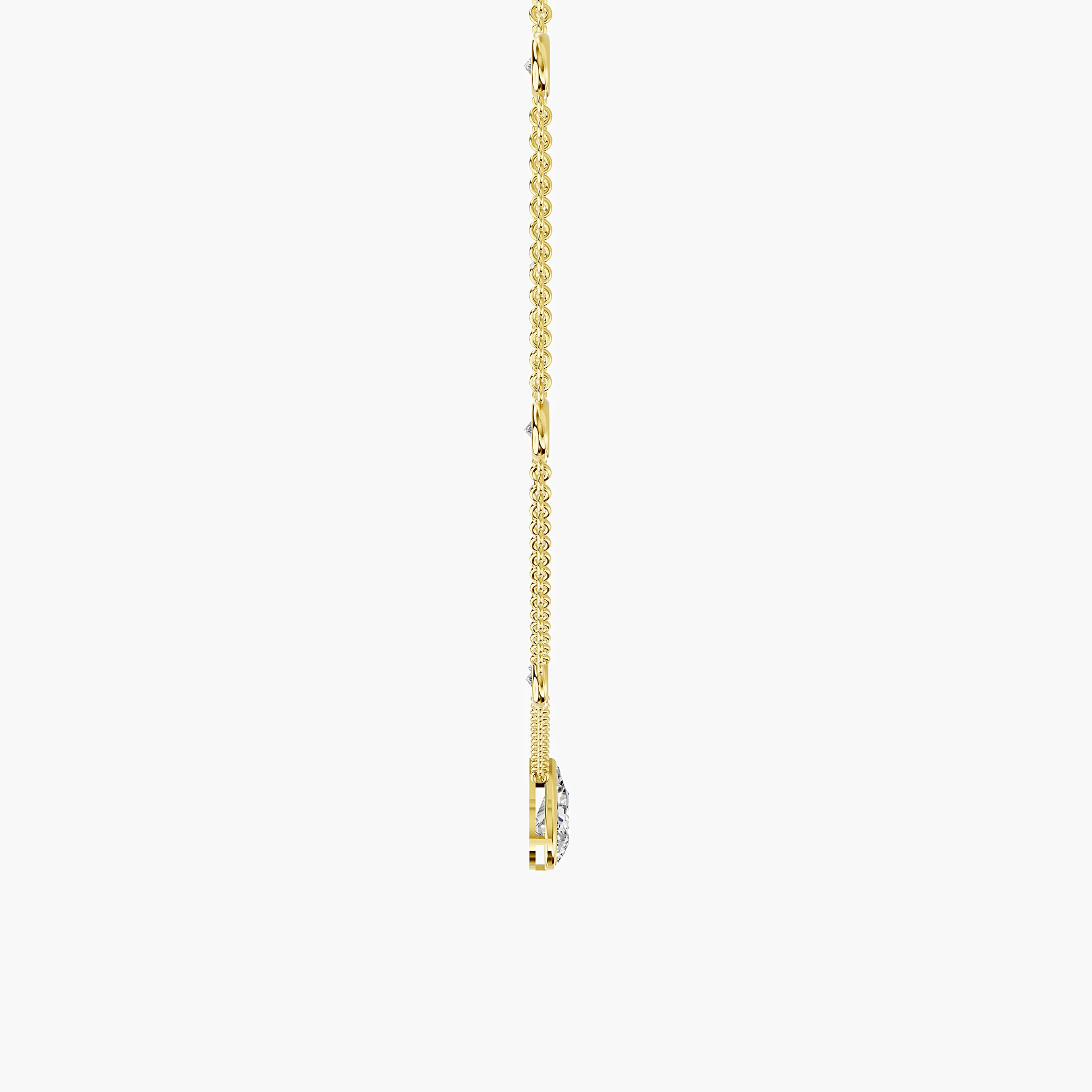 Pear Drop Diamond Station Necklace