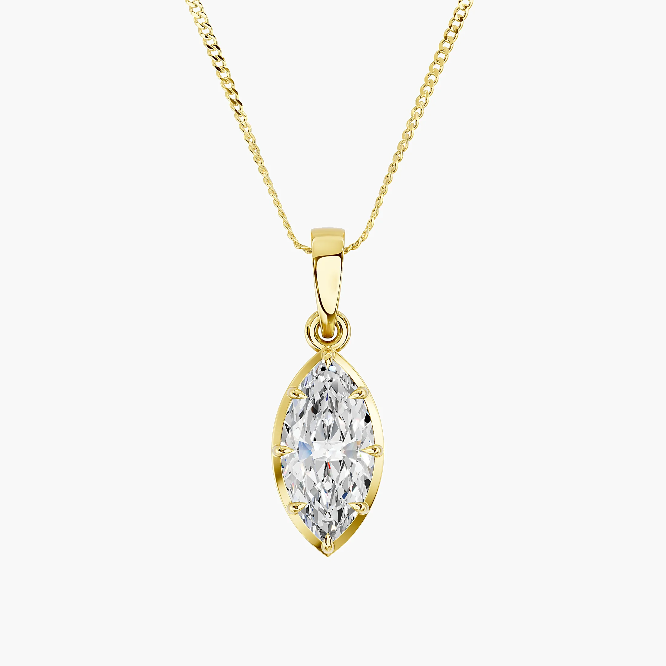Marquise Diamond Framed Solitaire Pendant