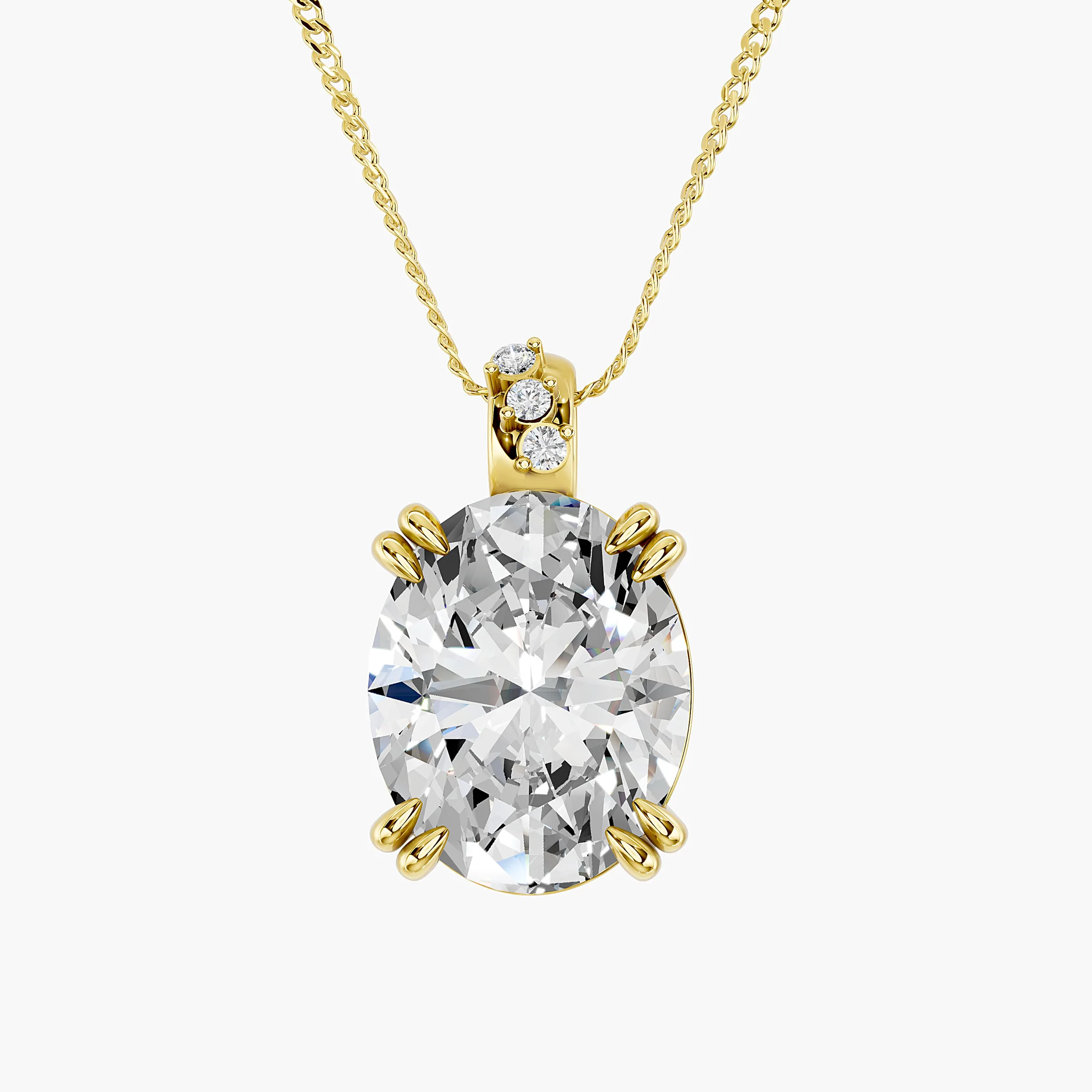 Seraphina Oval Diamond Pendant with Accent Bail