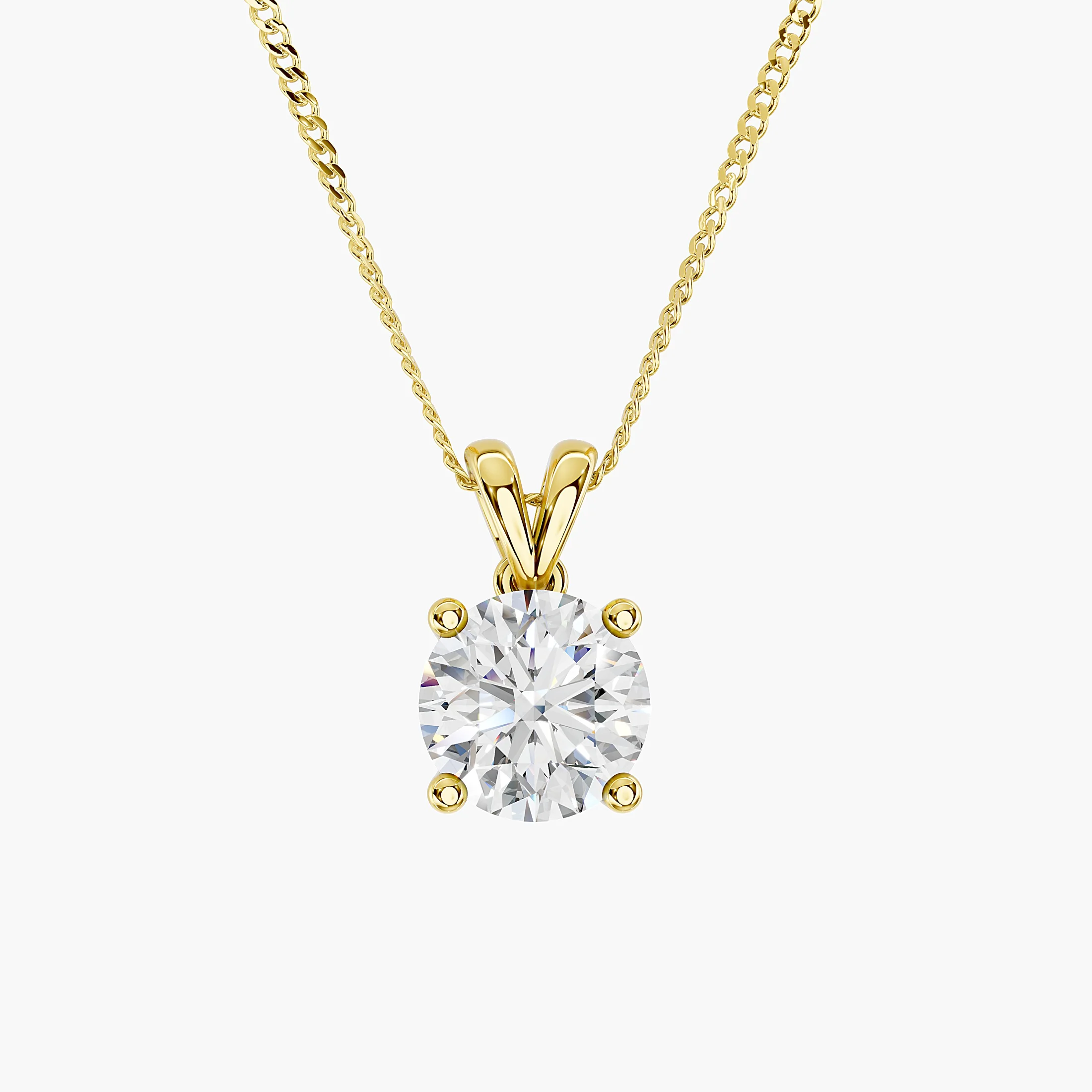 Round Diamond Split-Bail Solitaire Pendant