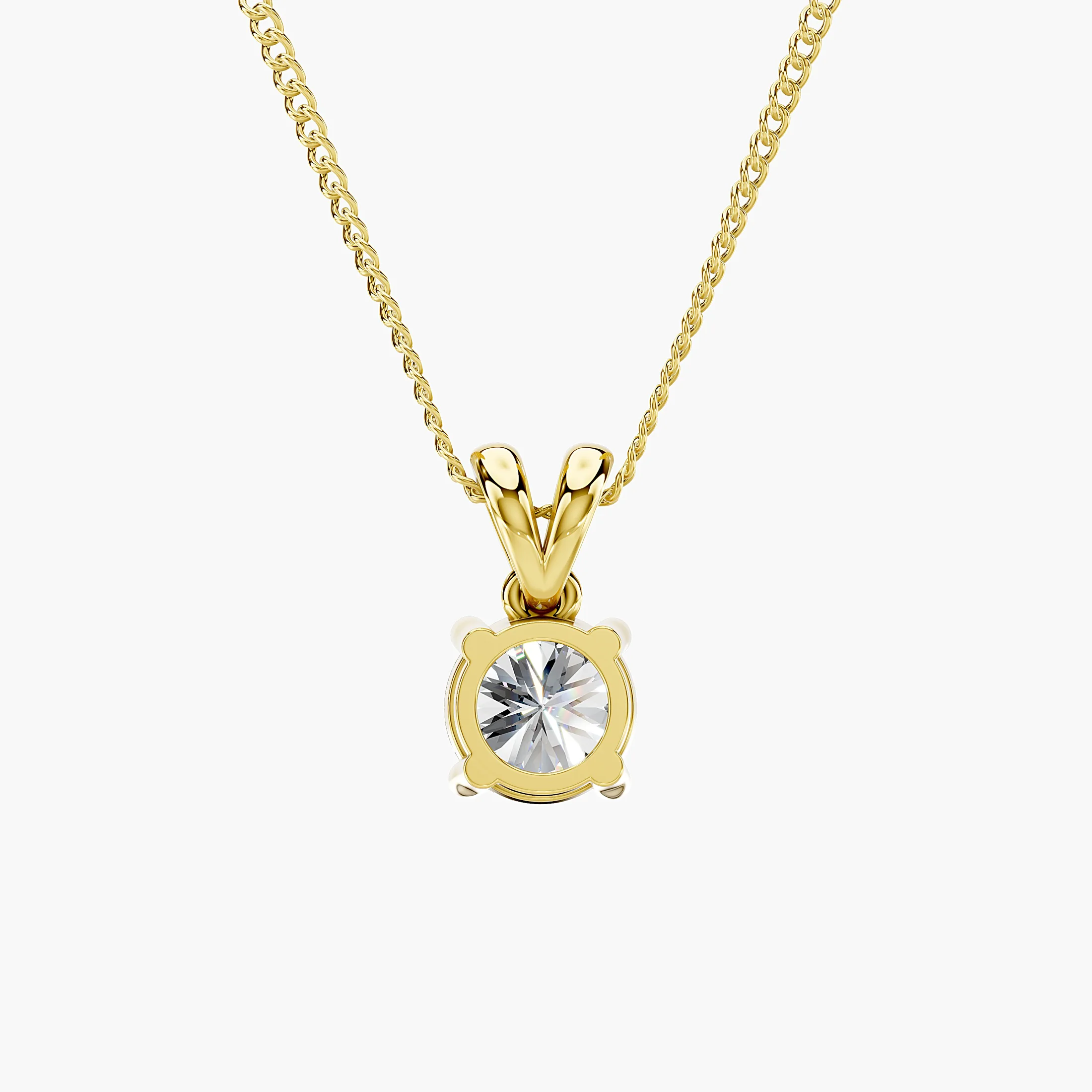 Round Diamond Split-Bail Solitaire Pendant
